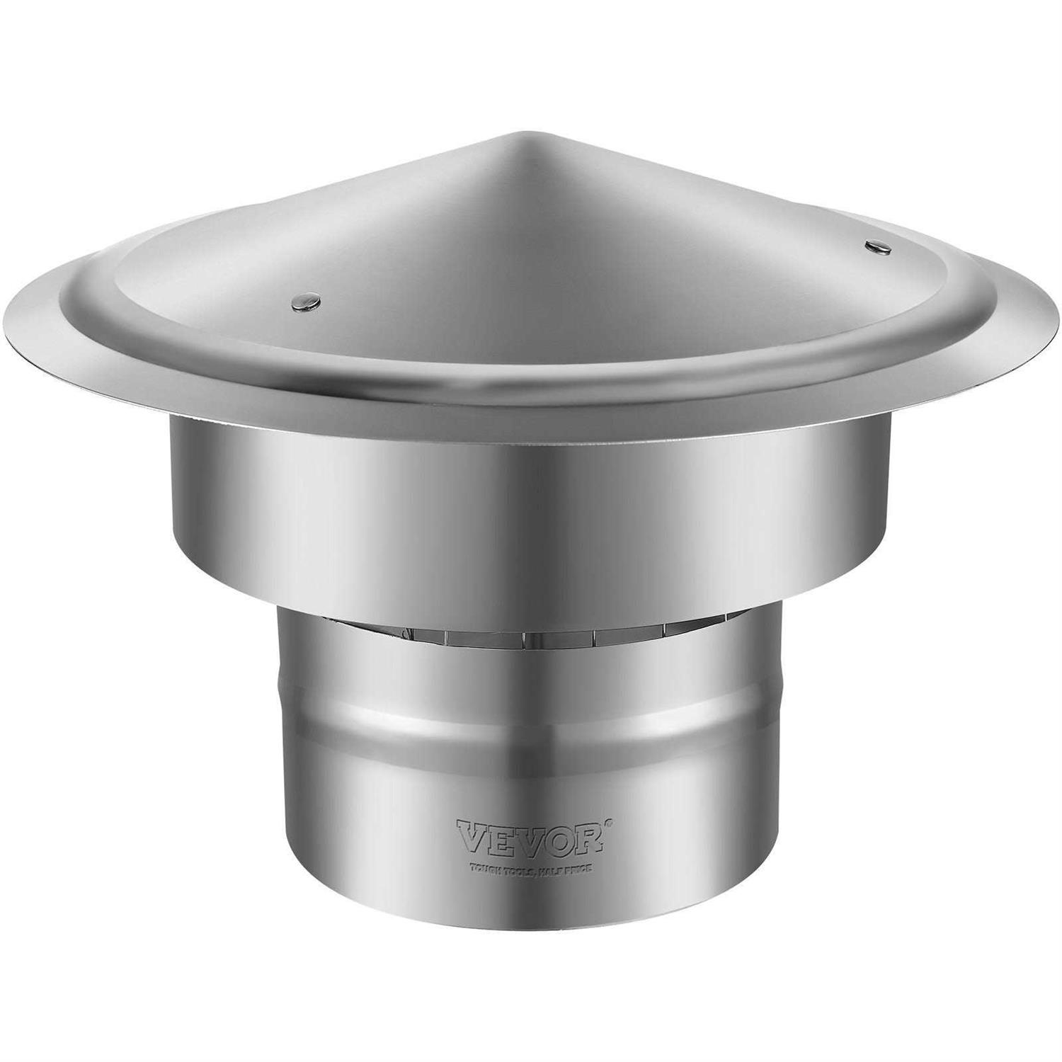 VEVOR Chimney Cap 6 inch 304 Stainless Steel Round Roof Rain Cap - Cheap Fitting