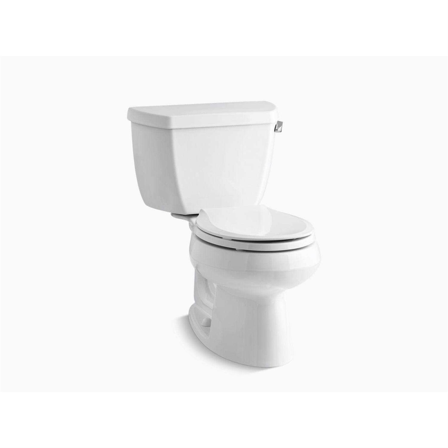 Kohler K-3577-RA-0 Wellworth Classic Two-Piece Round-front 1.28 GPF Toilet with Right-Hand Trip Lever - Cheap Fitting
