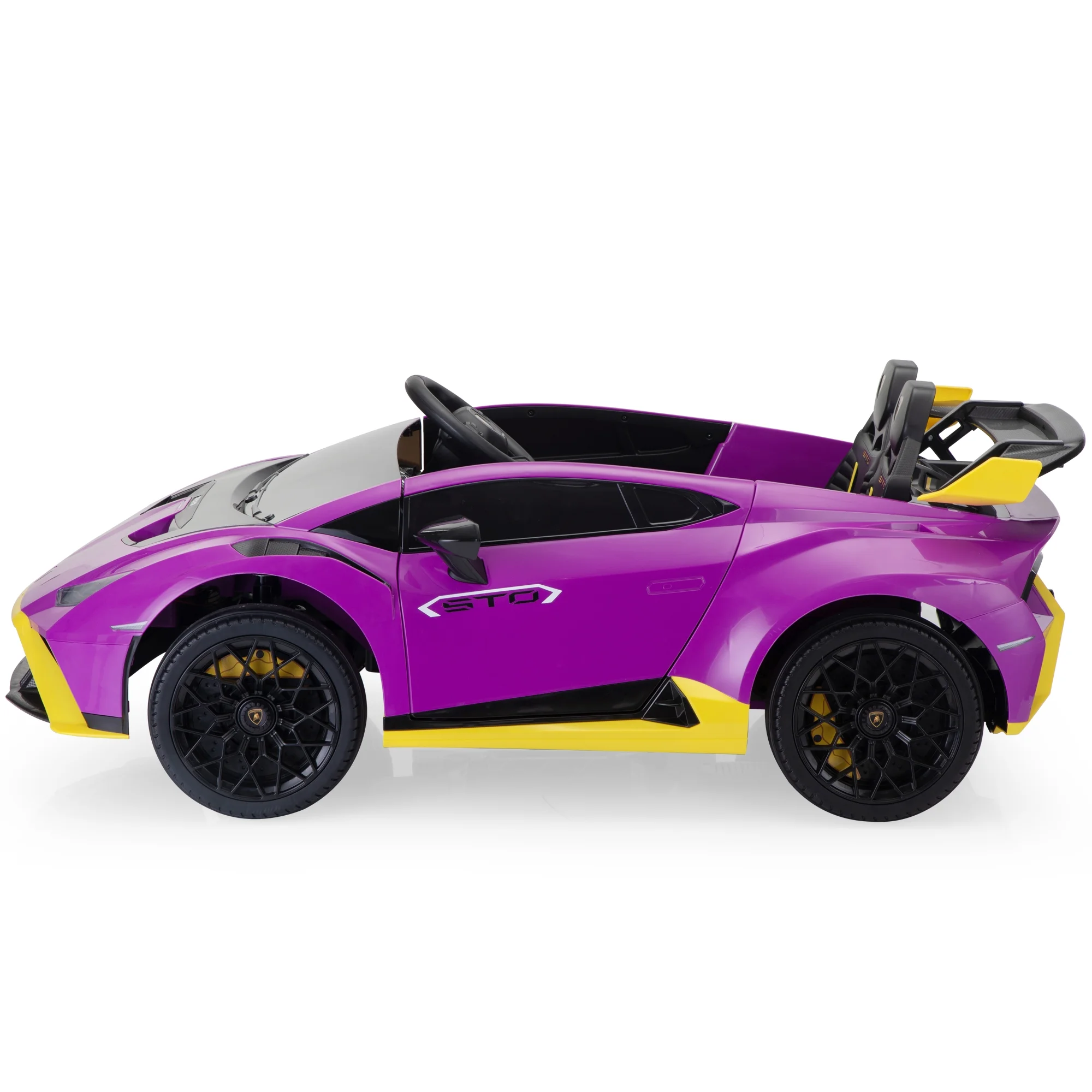 TOBBI 24V Lamborghini STO Licensed Kids Ride on Drift Car Gray Electric Car W/Remote Control LED Lights, up to 10 mph - Cheap Fitting