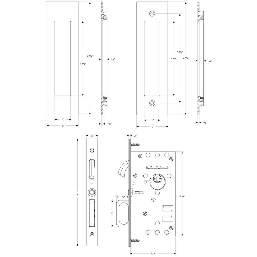 Emtek Pocket Door Mortise 2156US15-2 1/4 - Cheap Fitting