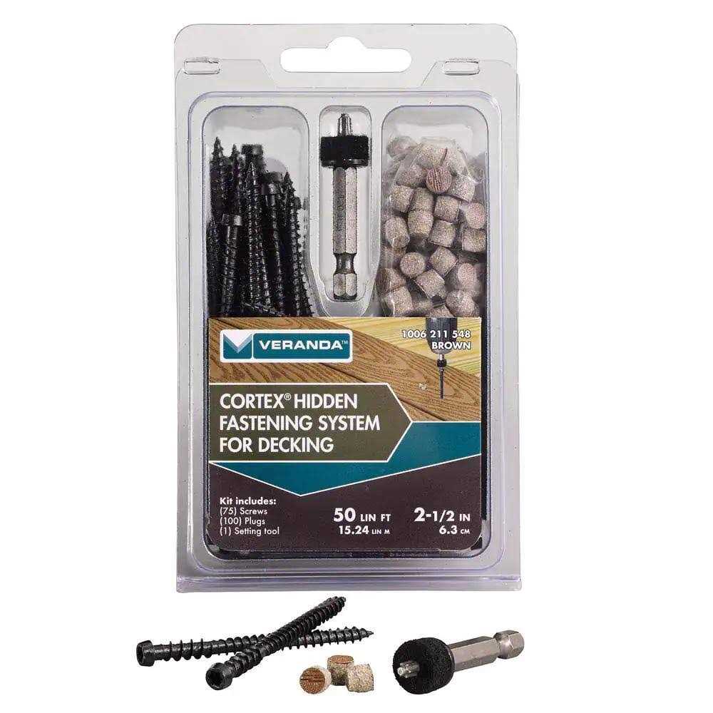 FastenMaster Cortex Hidden Fastening System for Veranda Decking – 2-1/2 inch Cortex screws and plugs - Cheap Fitting