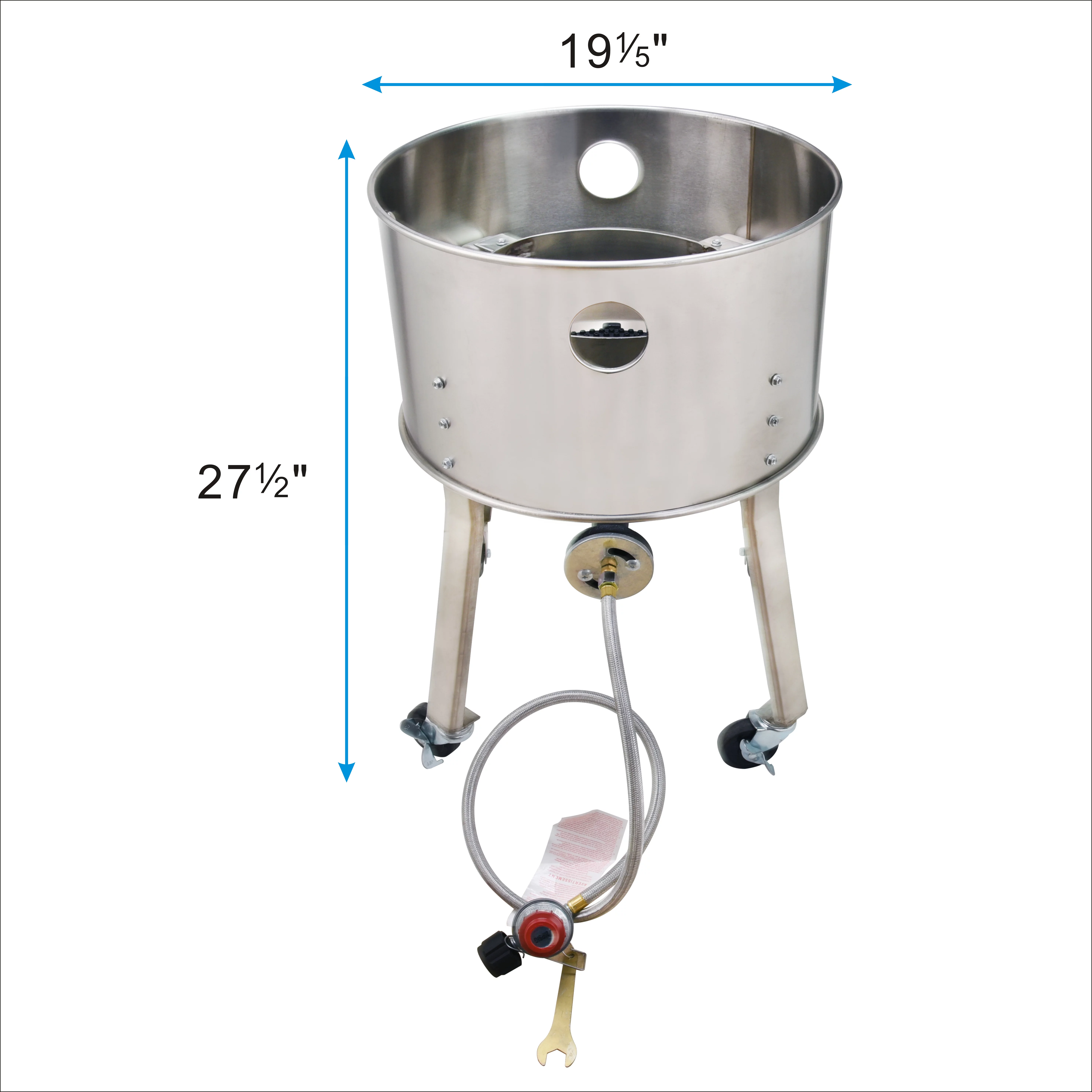 ARC USA 615BS Stainless Steel Propane Burner Turkey Fryer with Wheels 200,000 BTU - Cheap Fitting