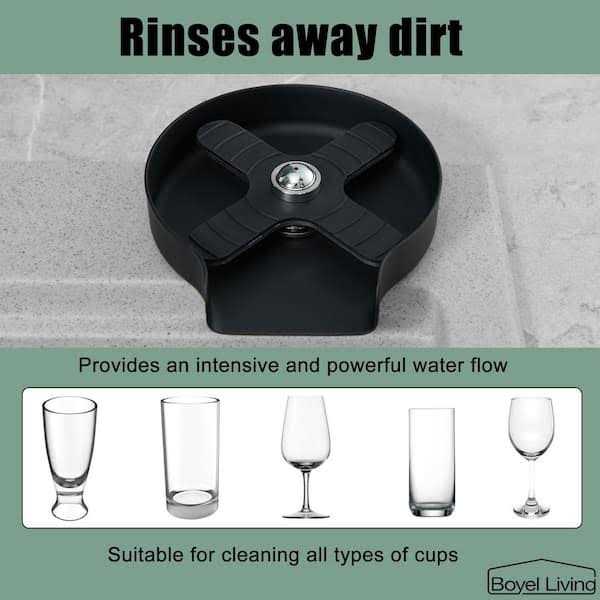 Boyel Living Single Handle No Sensor Pull Down Sprayer Kitchen Faucet with Deckplate Included and Glass Rinser BL-D3541-B - Cheap Fitting