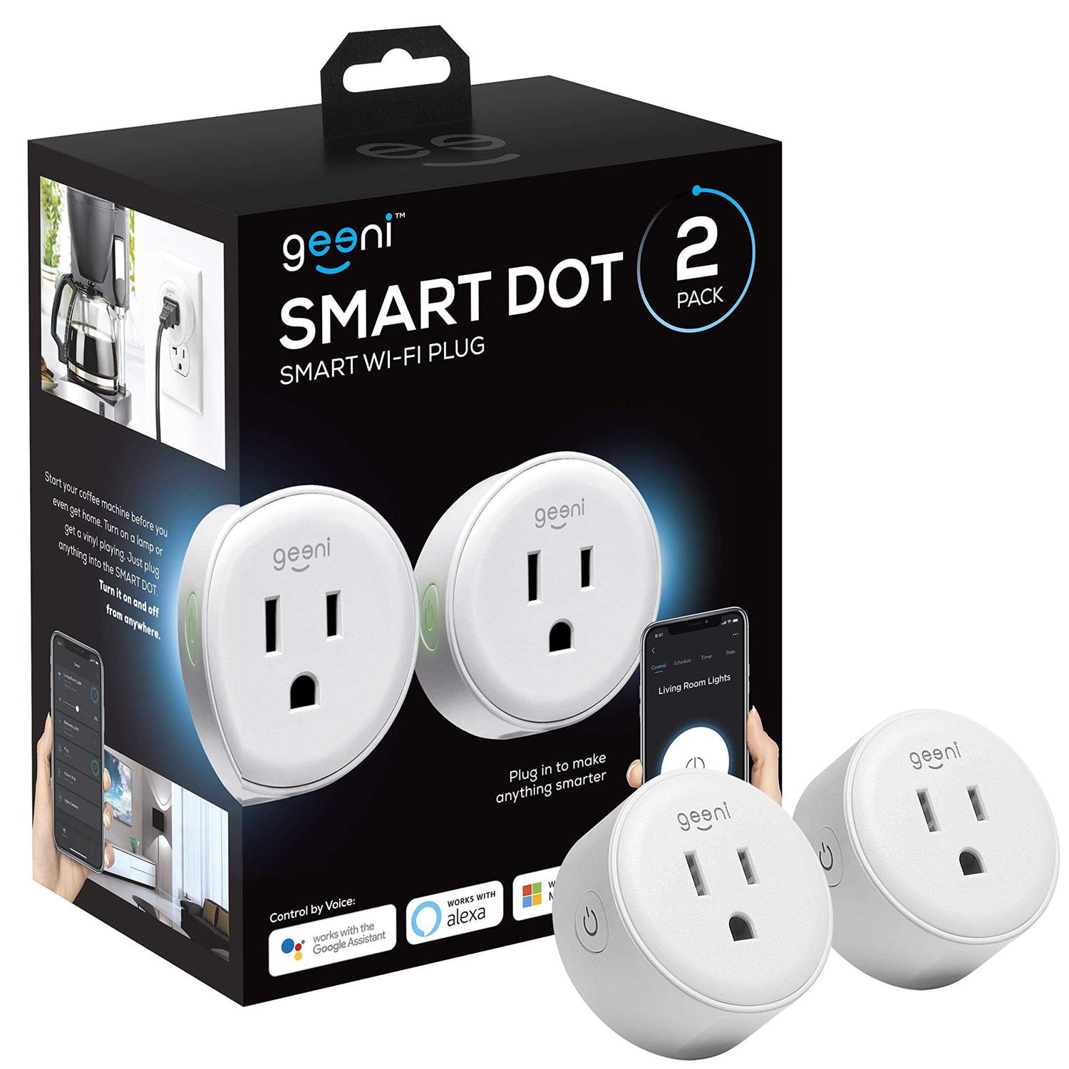 Geeni Round Smart Dot Wi-Fi White Plug - Cheap Fitting