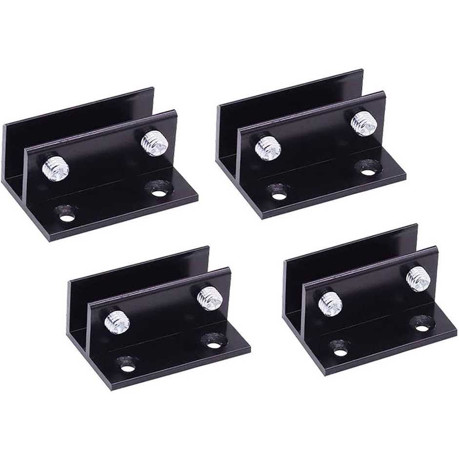 glass clamp glass holder aluminum alloy glass clamp bracket bracket clamp glass cabinet 0.32-0.48 thickness 4 piece set - Cheap Fitting