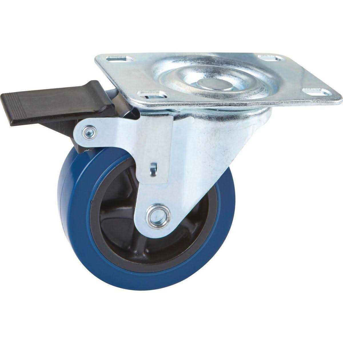 3 in. Rubber Light Duty Swivel Caster with Brake - Cheap Fitting
