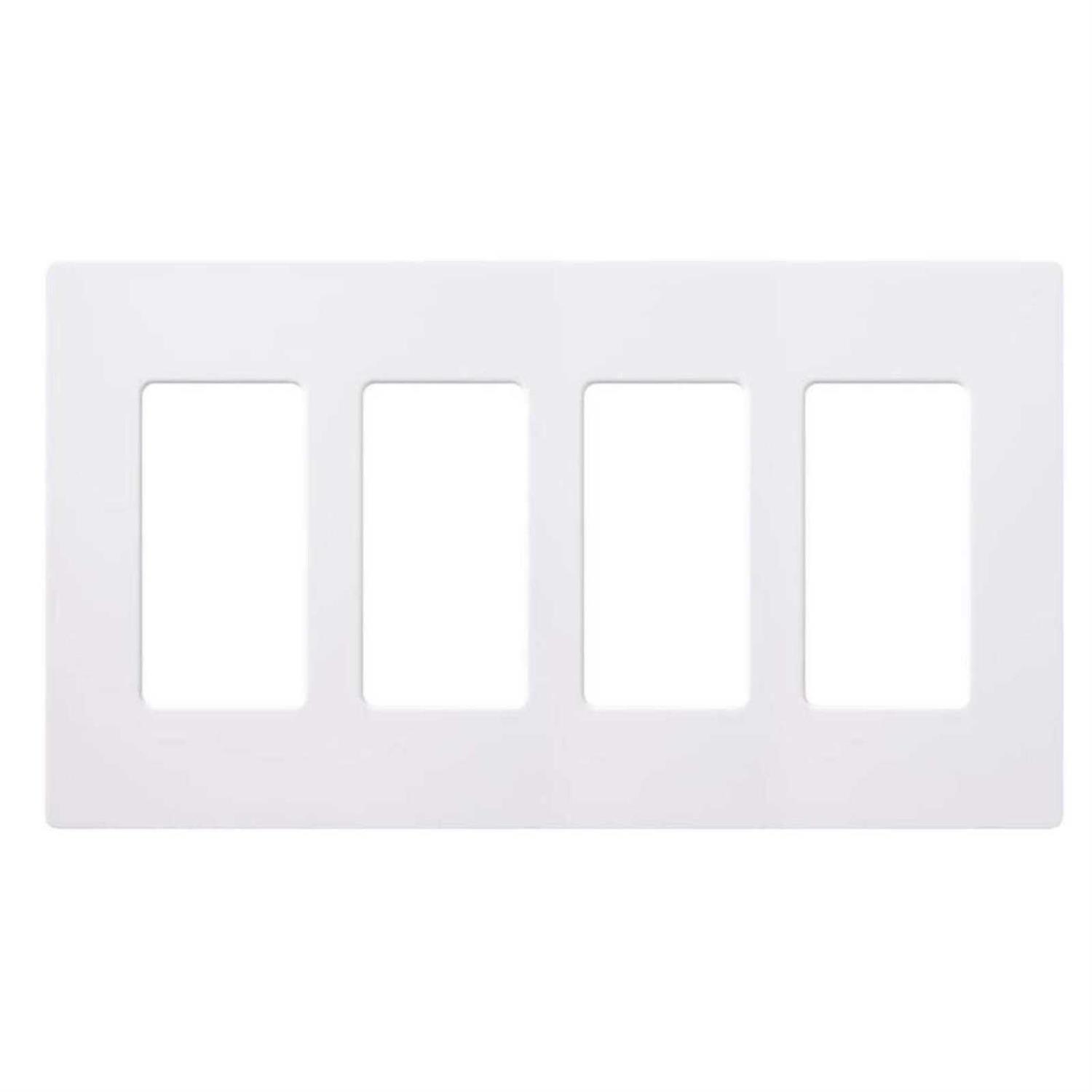 Lutron Claro 4-Gang Wallplate CW-4-WH - Cheap Fitting