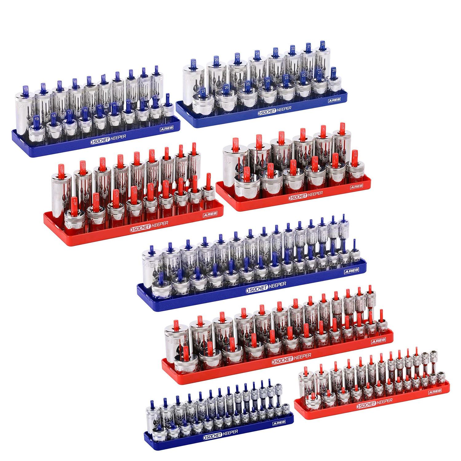 ares 60178 8-piece metric & sae socket keeper socket organizer tray set - Cheap Fitting