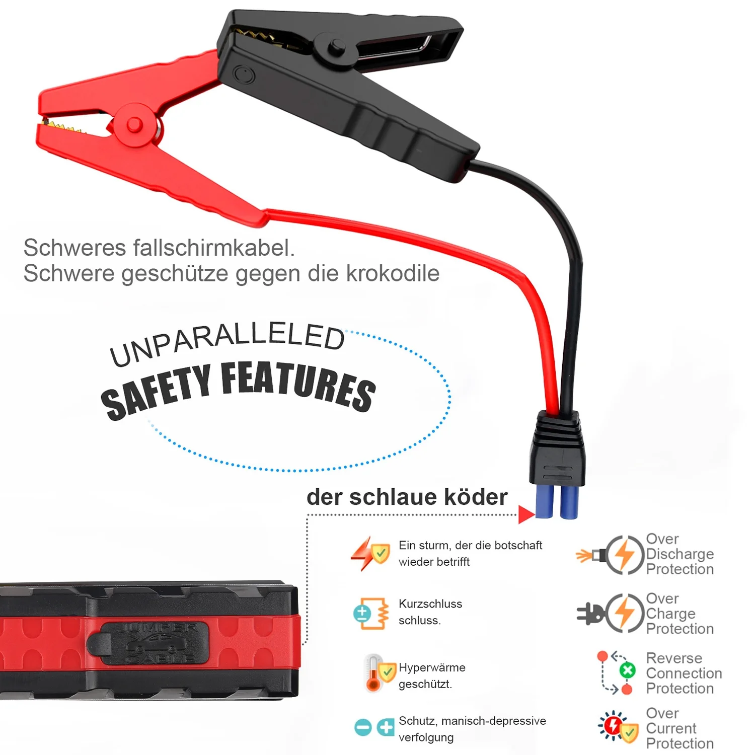 PRAXO Multi-functional Car Jump Starter, 5000A Peak 99800mAh Battery Jump Starter, 12V Car Battery Charger, Auto Battery Booster w/ LCD Display & 3 LED Modes, Portable Power Bank Charger - Cheap Fitting