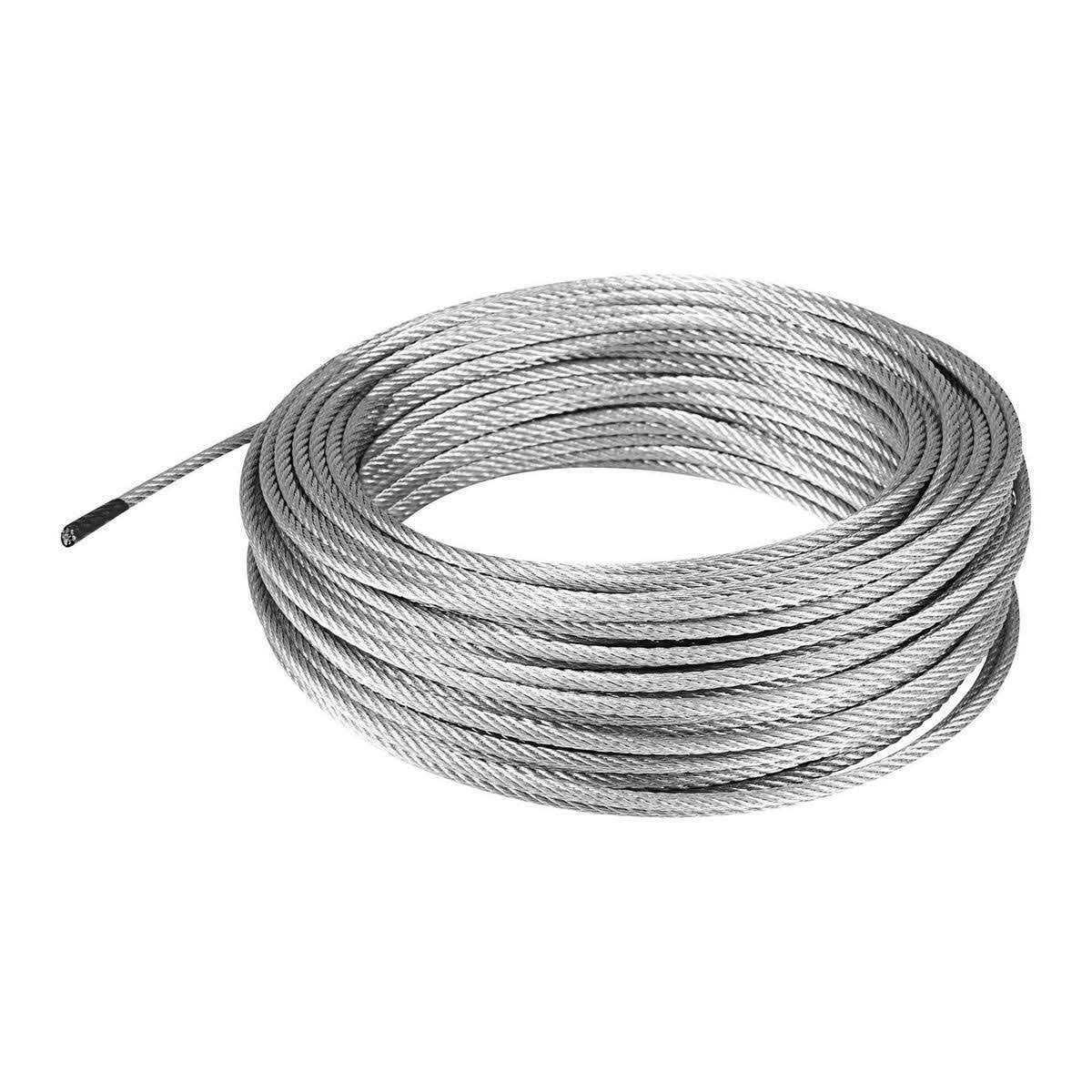 HAUL-MASTER 50 ft. x 3/16 in. Aircraft Grade Wire Rope - Cheap Fitting