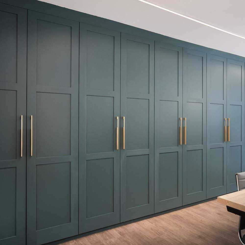 Goldenwarm Solid Brass Modern Slimline Gold Unique Cabinet Pulls and Drawer Handles - Cheap Fitting