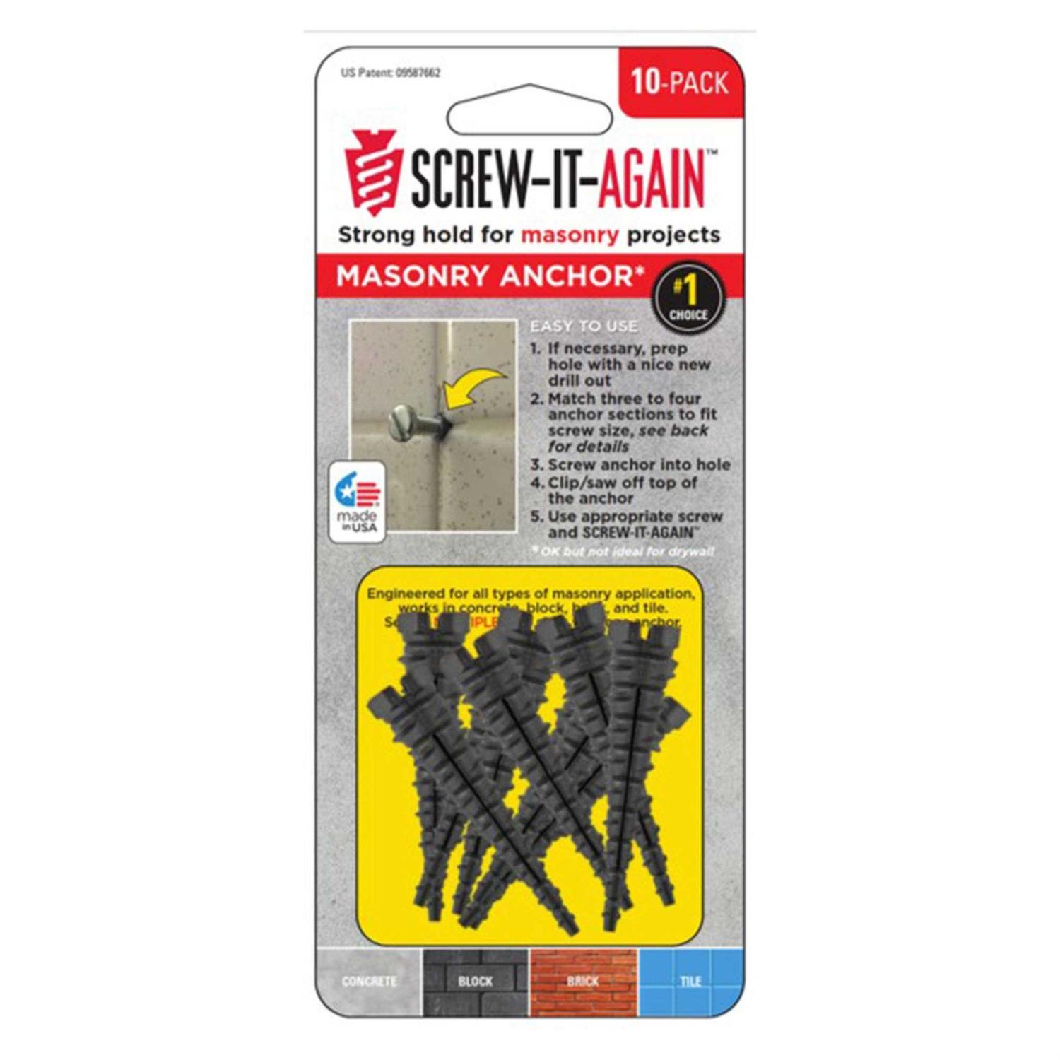 Screw-It-Again SIA-10PK-M Masonry Anchor - Cheap Fitting