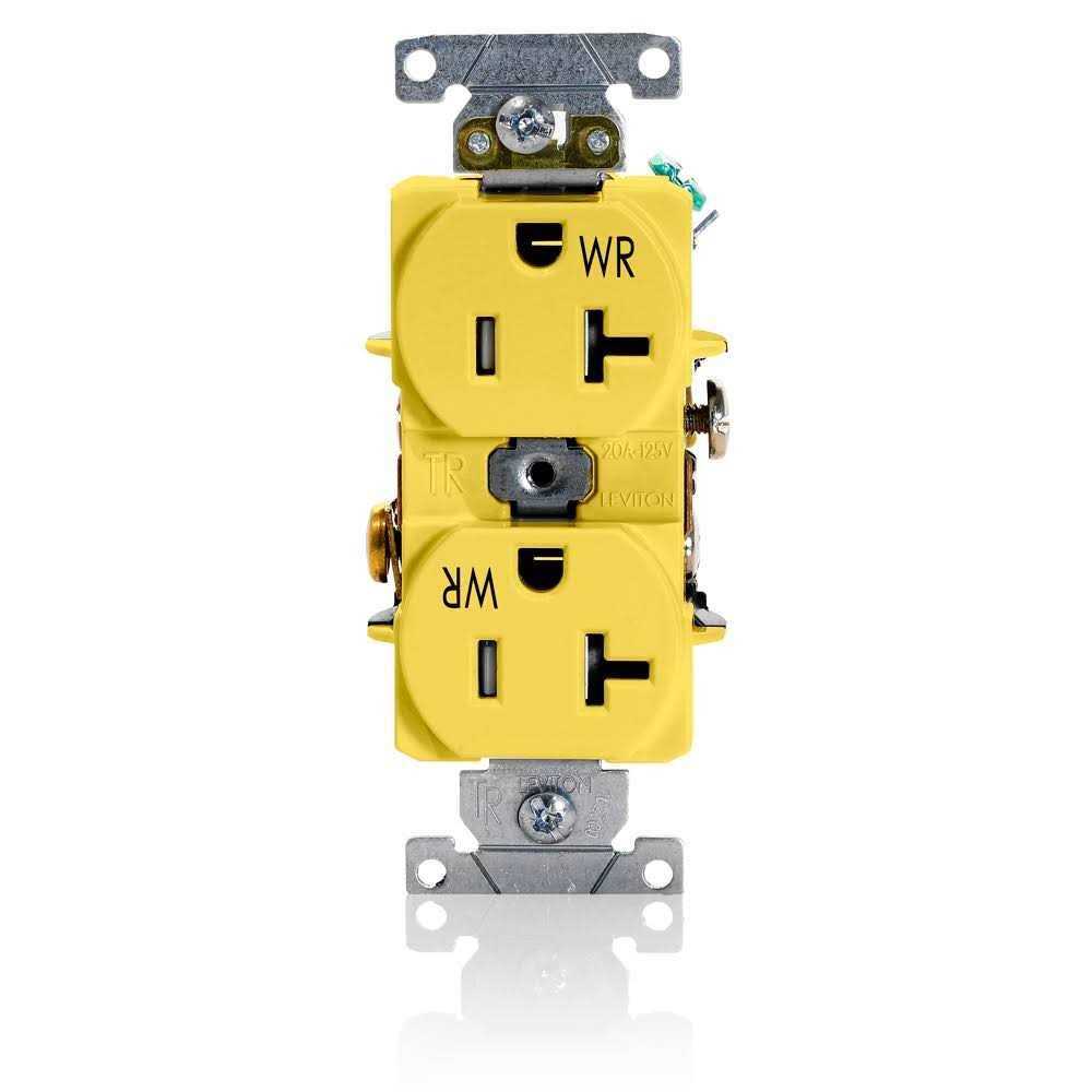 Leviton TWR20-Y 20A Water Resistant Duplex Receptacle - Cheap Fitting