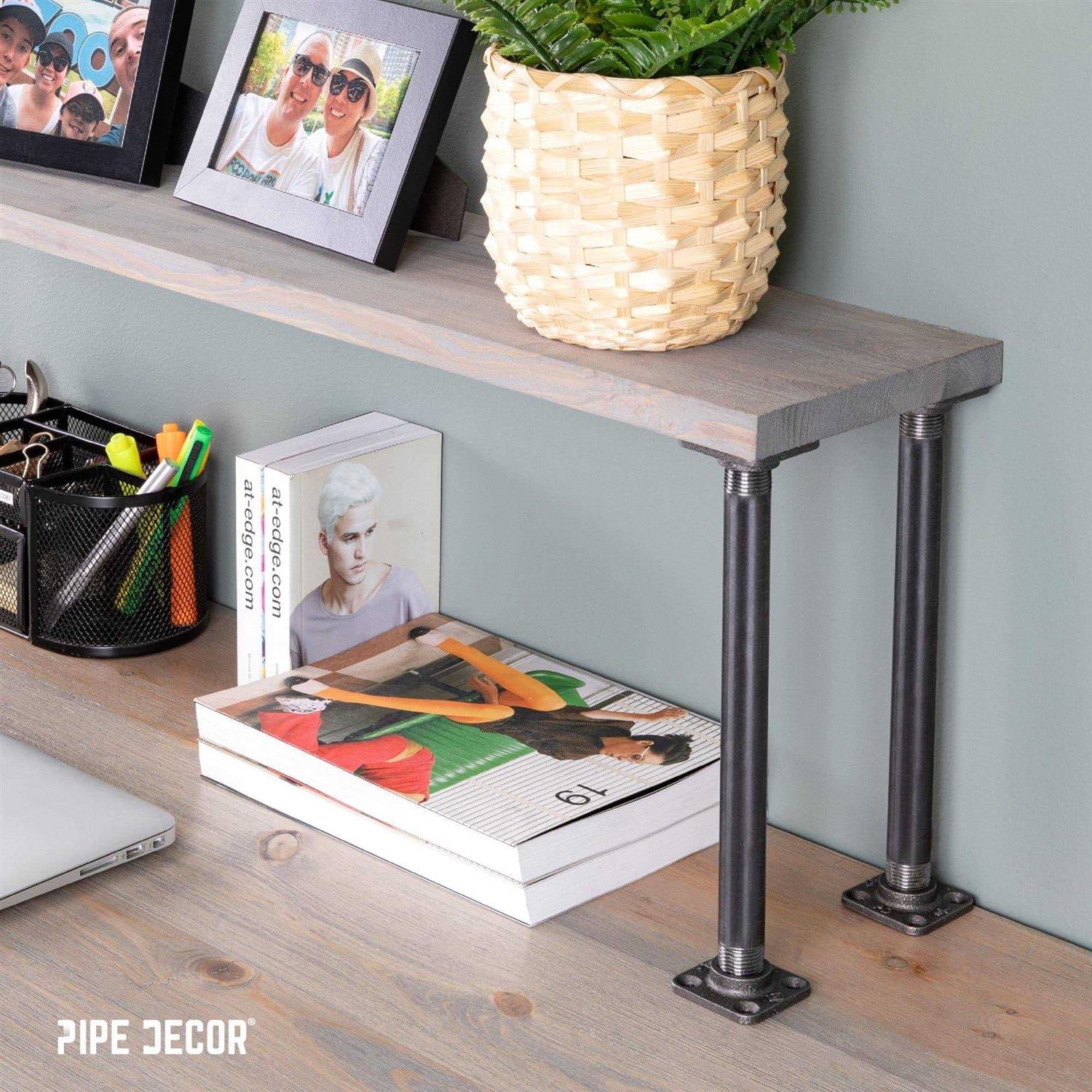 PIPE DECOR 1/2 in. Black Iron Micro Mini Square Flange - Cheap Fitting