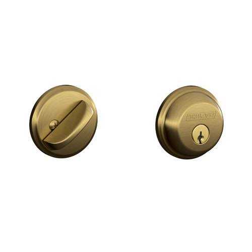 Single Cylinder Deadbolt Schlage Aged Bronze - Cheap Fitting