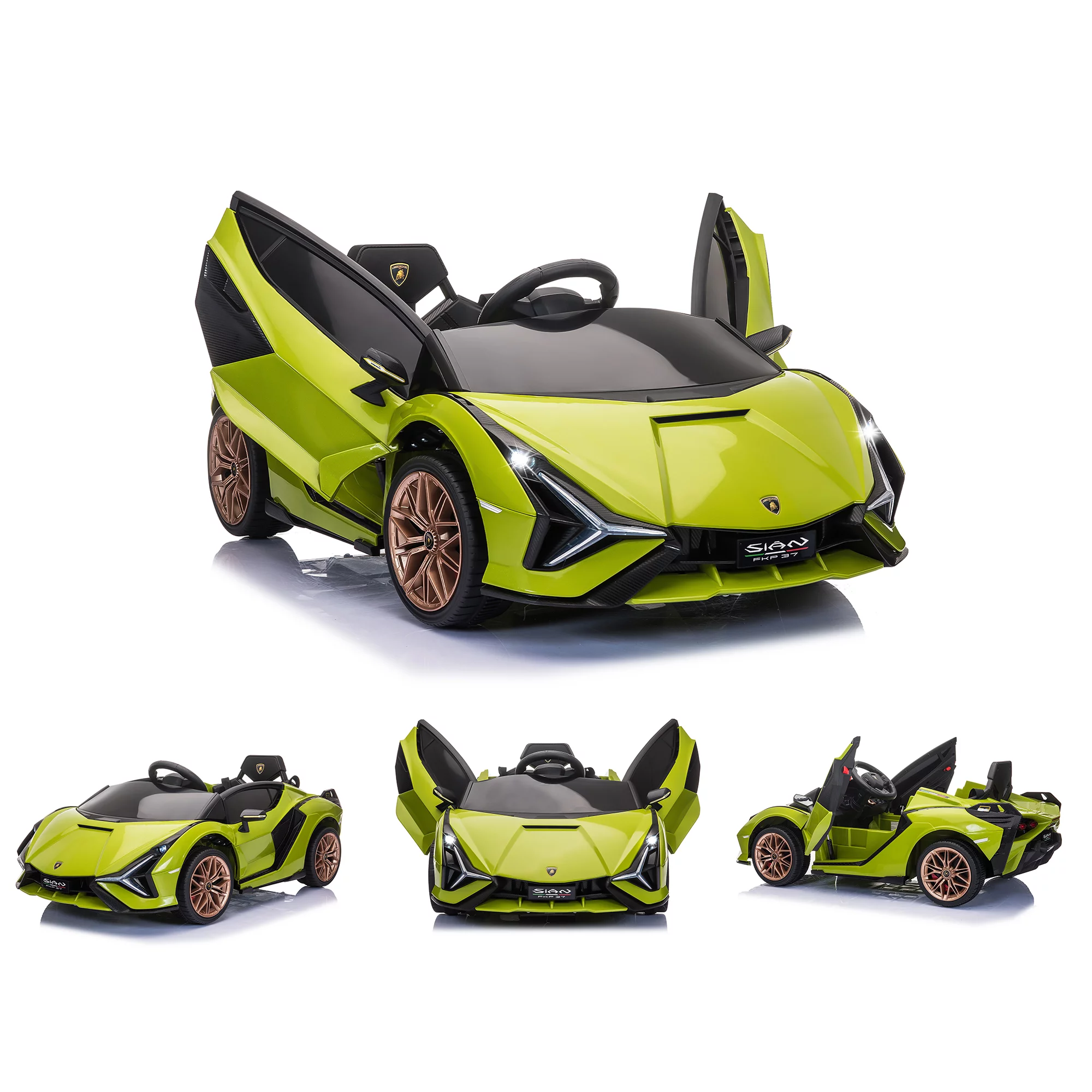 TOBBI 24V Lamborghini STO Licensed Kids Ride on Drift Car Gray Electric Car W/Remote Control LED Lights, up to 10 mph - Cheap Fitting