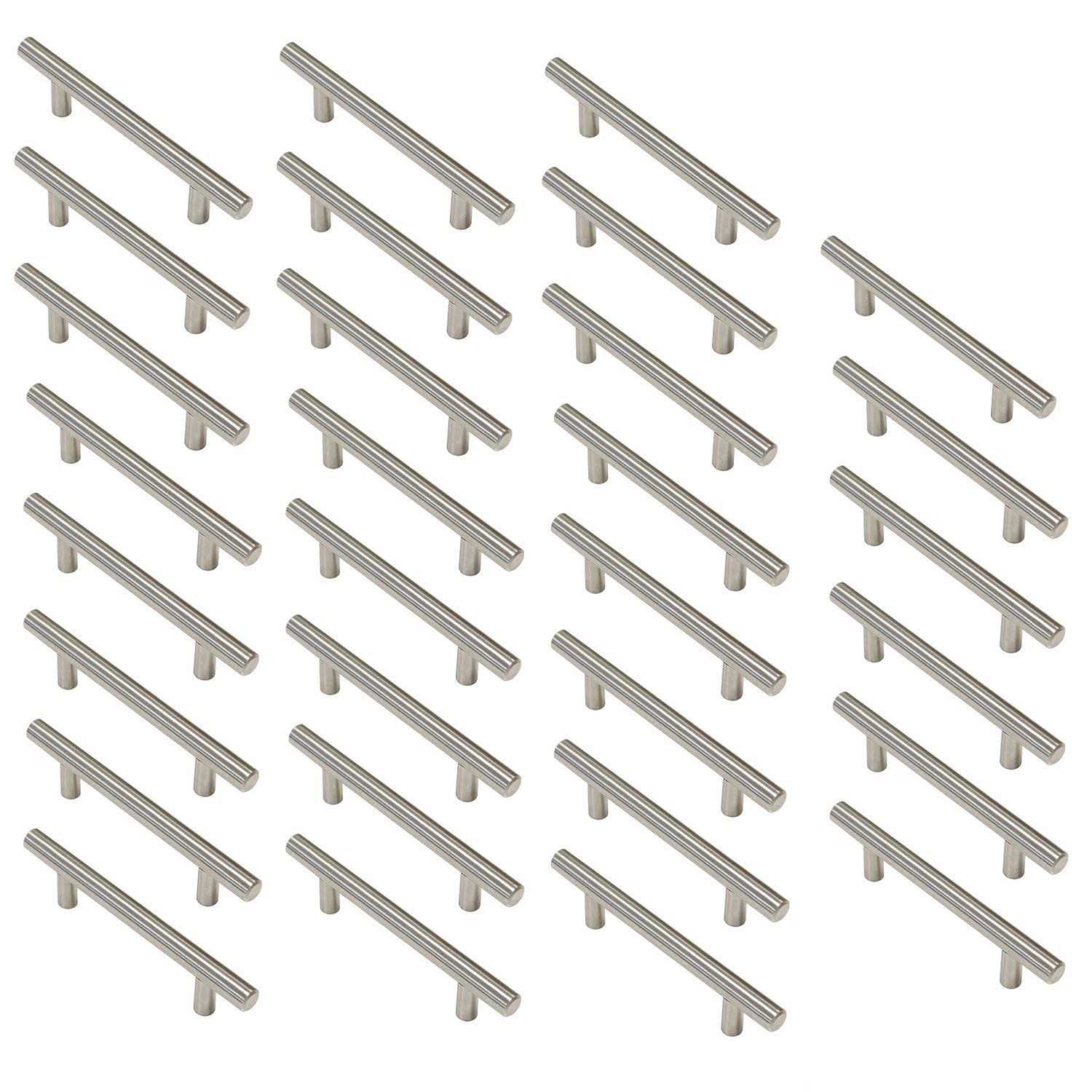 Aimyoo Cabinet Handles Pack of 30 Stainless Steel Hollow Tube T Bar Drawer Pulls Cupboard Knob for Kitchen Furniture Hardware - Cheap Fitting