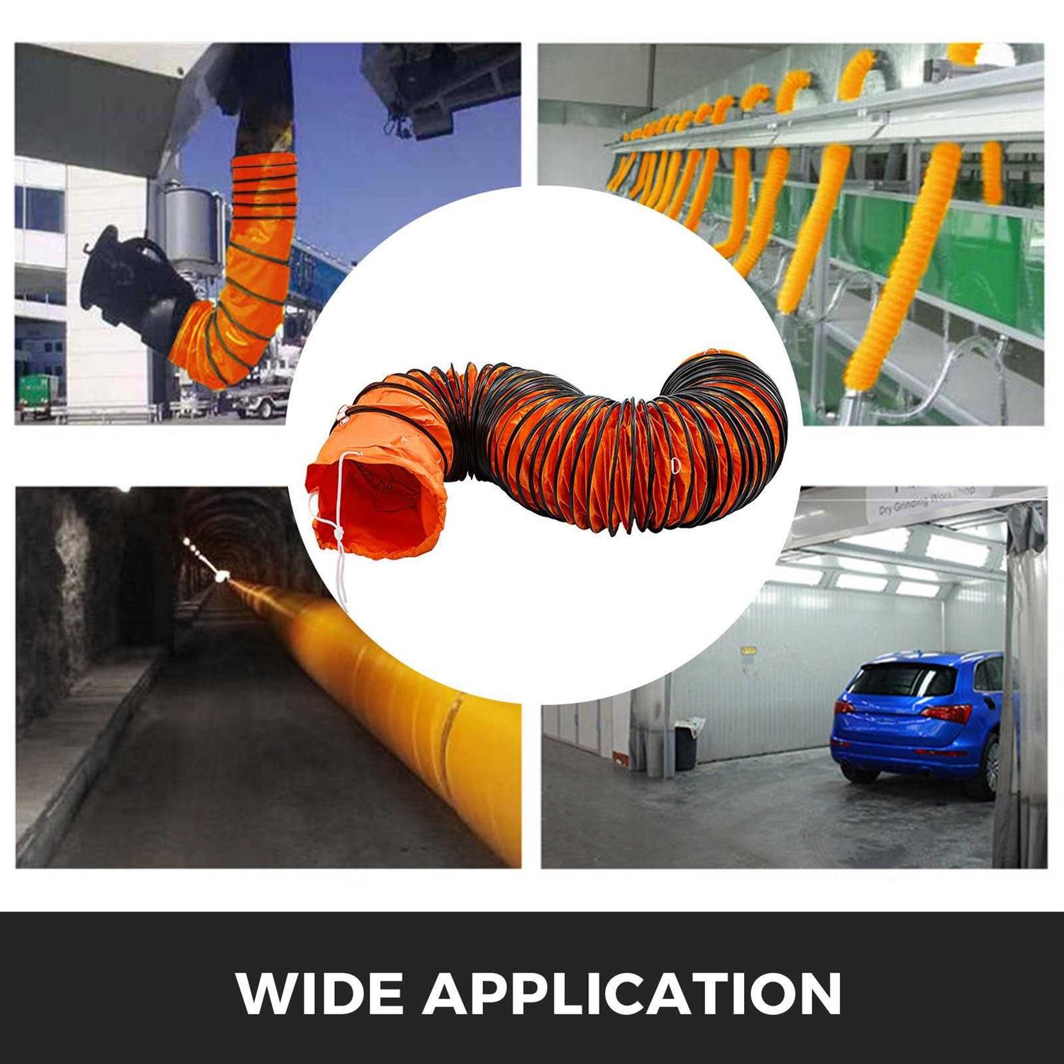 VEVOR Ducting Hose 25ft PVC Flexible Hvac Duct Hosing for 10 Inch Utility Blower Exhaust Fan TFRGDD255L7.6-001V0 - Cheap Fitting