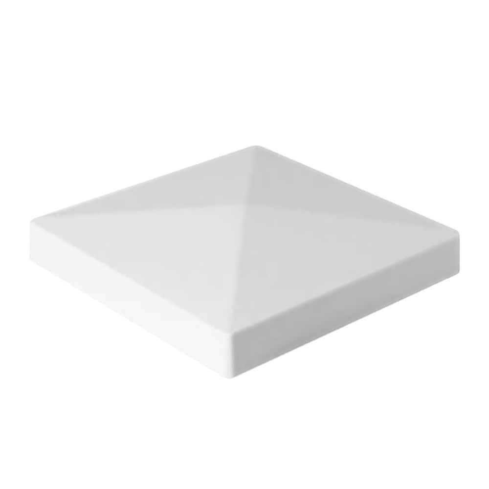 Freedom 5-in W x 5-in L White Vinyl Fence Post Cap 73013955 - Cheap Fitting