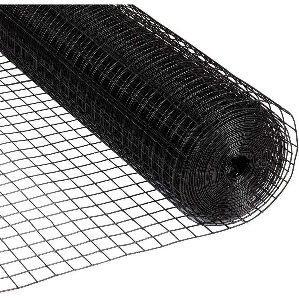 Fencer Wire 16 Gauge Black Vinyl Coated Welded Wire Mesh Size by 1 inch - Cheap Fitting
