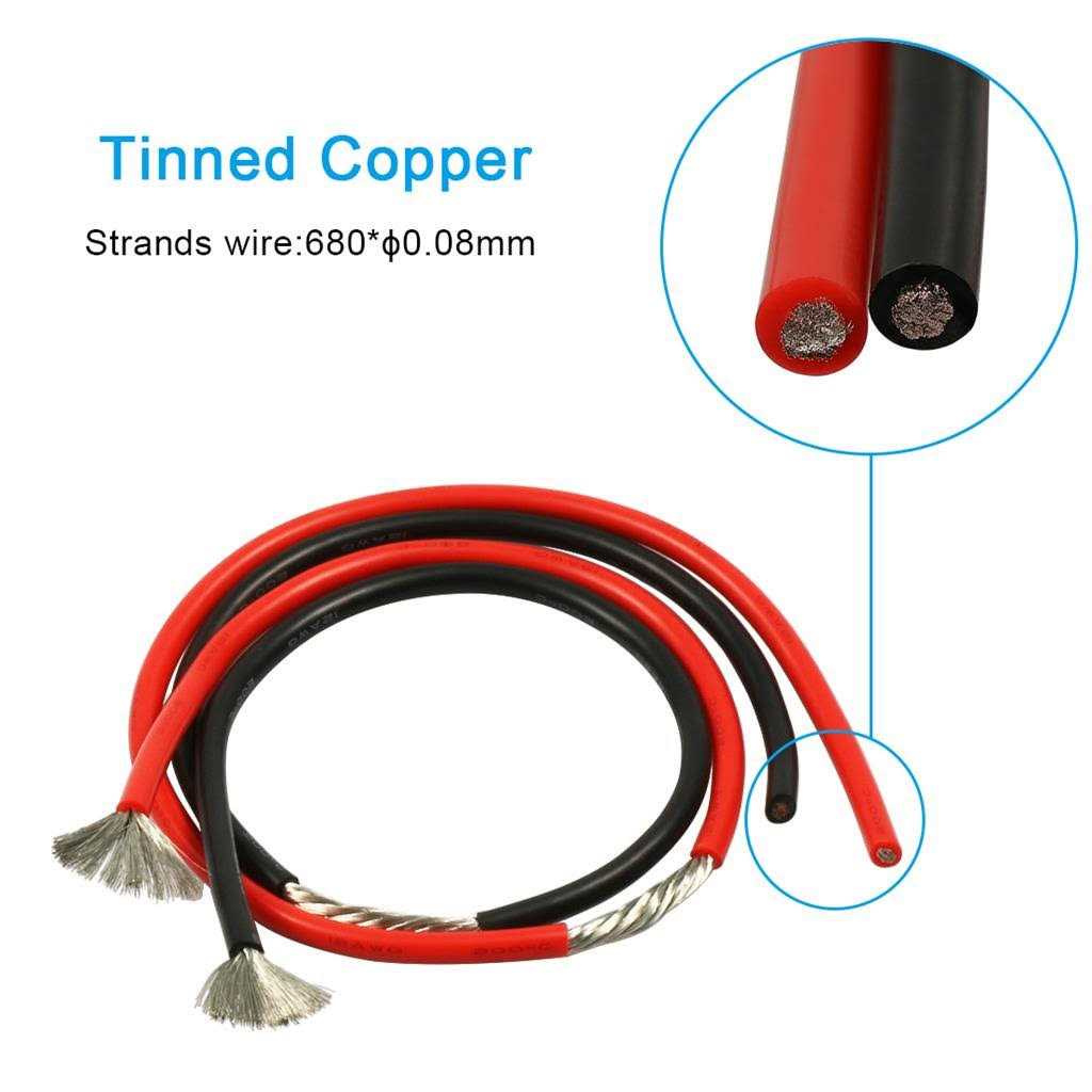 BNTECHGO Gauge Silicone Wire 10 ft red and 10 ft Black Flexible AWG Stranded Copper Wire - Cheap Fitting