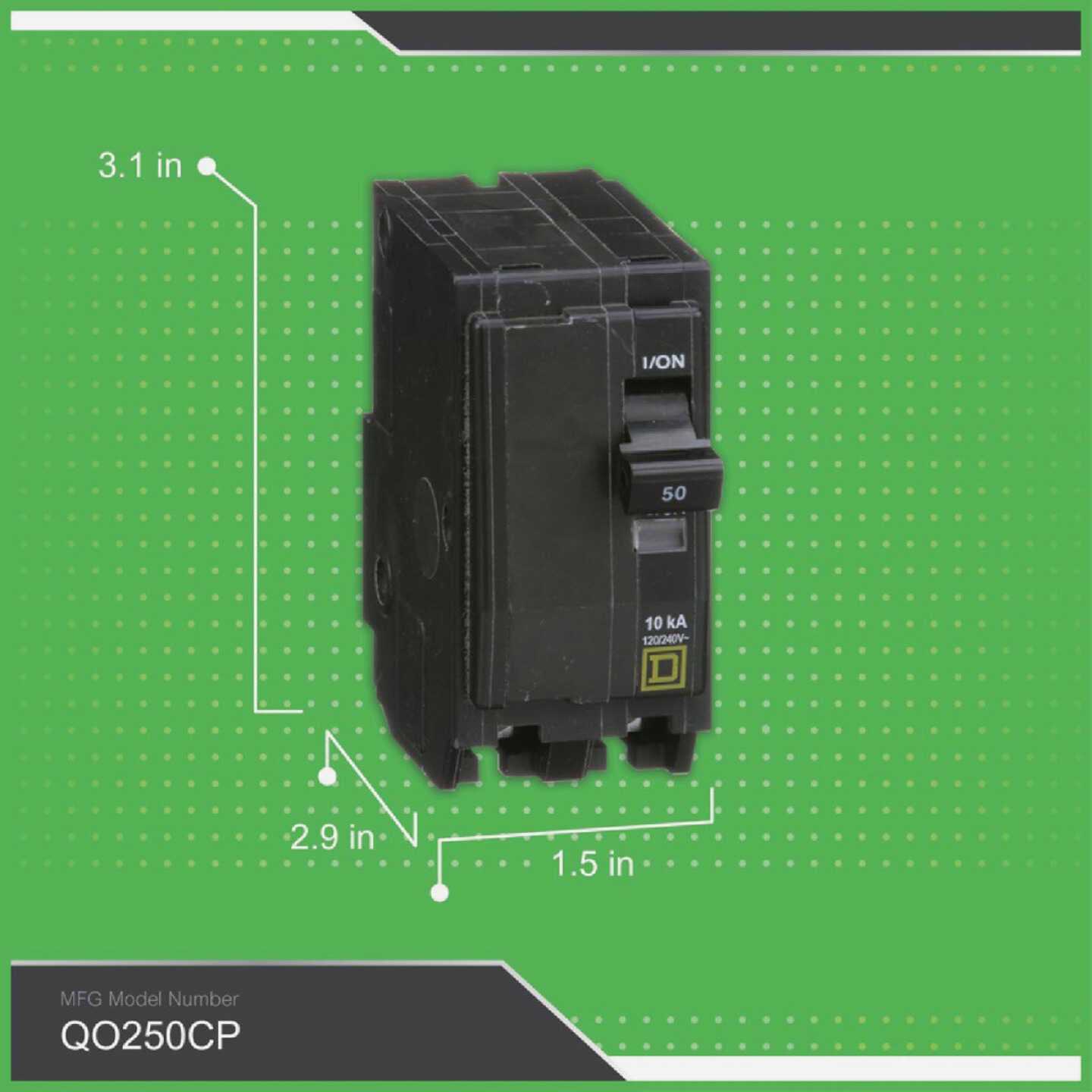 Square D QO Circuit Breaker 50 QO250CP - Cheap Fitting