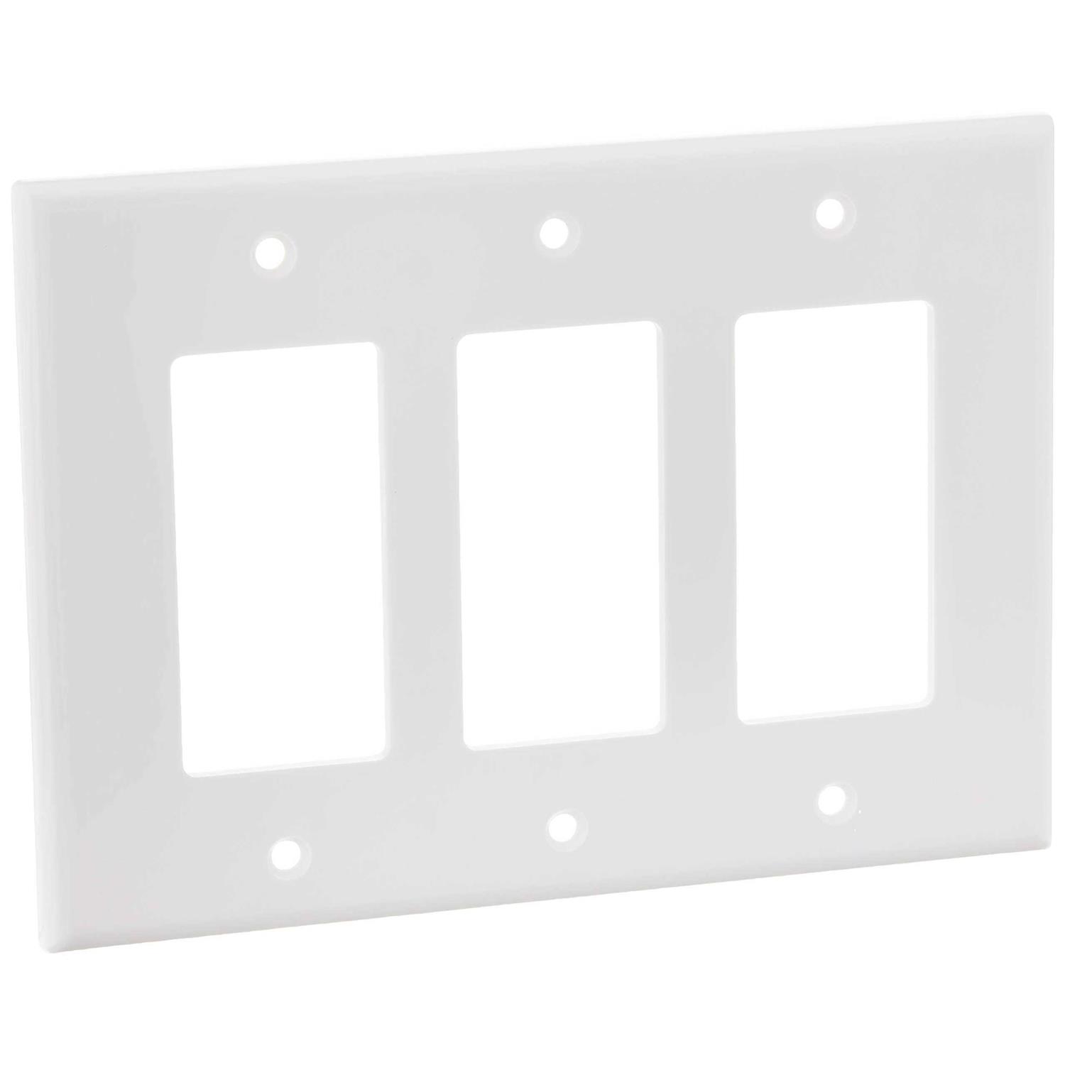 Leviton 80611 W 3 Gang Decora/GFCI Device Wallplate 80611-W - Cheap Fitting