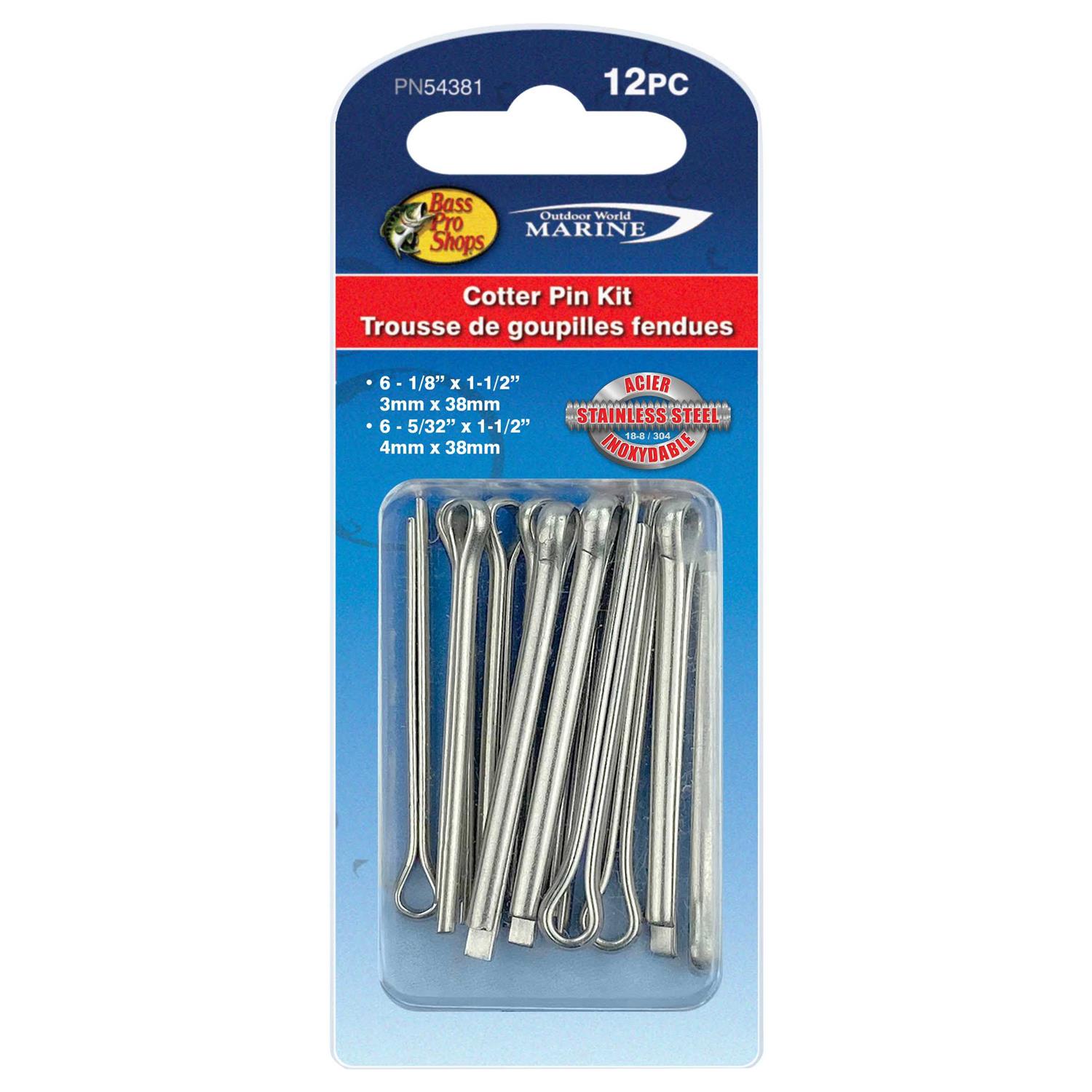 Bass Pro Shops Stainless Steel Cotter Pin 12-Piece Kit - Cheap Fitting