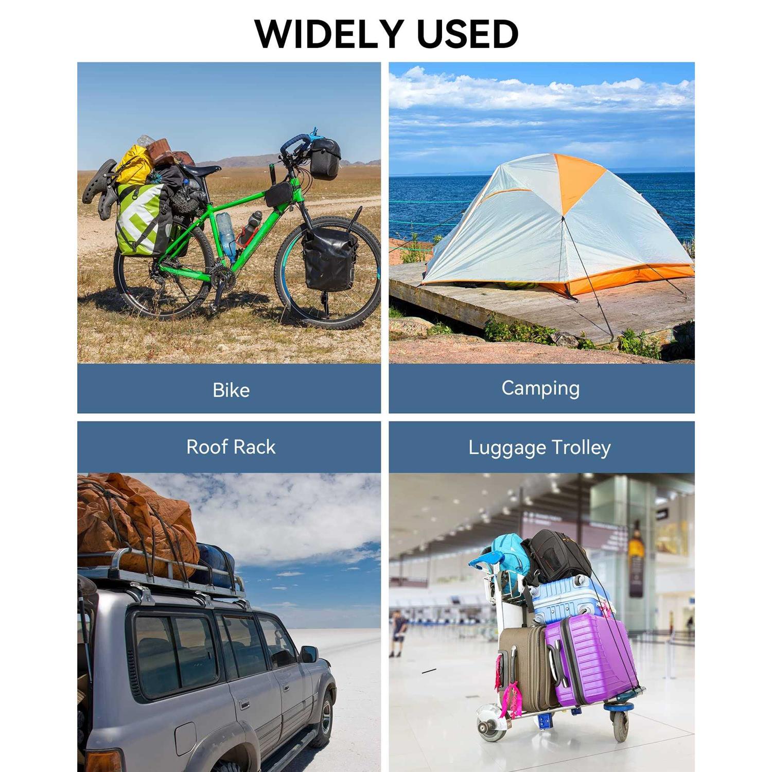 Real Heavy Duty Carabiner Bungee Cords Outdoor with 190 Lbs Max Break Strength - Cheap Fitting