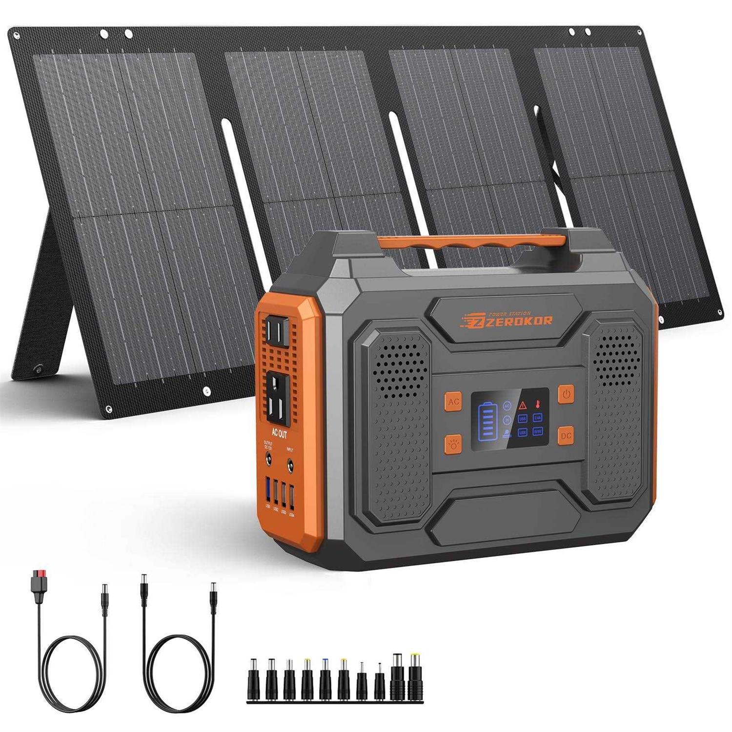 Portable Solar Generator 300W Portable Power Station with Foldable 60W Solar Panel - Cheap Fitting