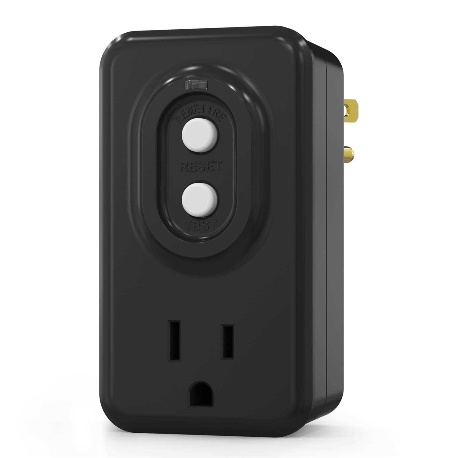 Aida Gfci Adapter 15 Amp Single Outlet Grounded 3-prong Gfci Adapter - Cheap Fitting