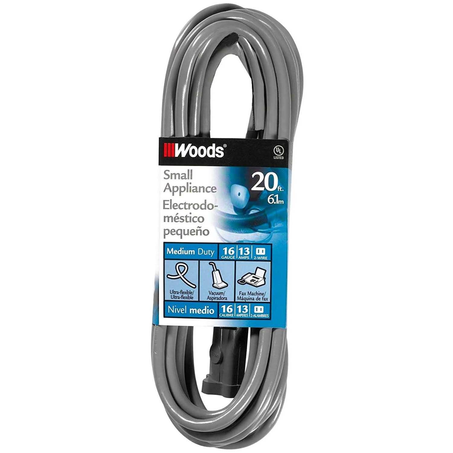 Woods 20 ft. 16/2 SVT Small Appliance Extension Cord - Cheap Fitting