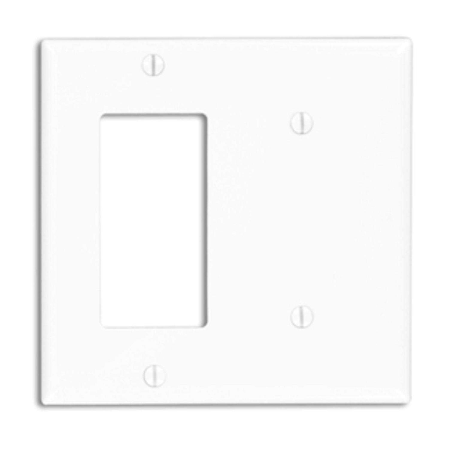 Leviton 80708-W 2 Gang White Nylon Combination Plate - Cheap Fitting