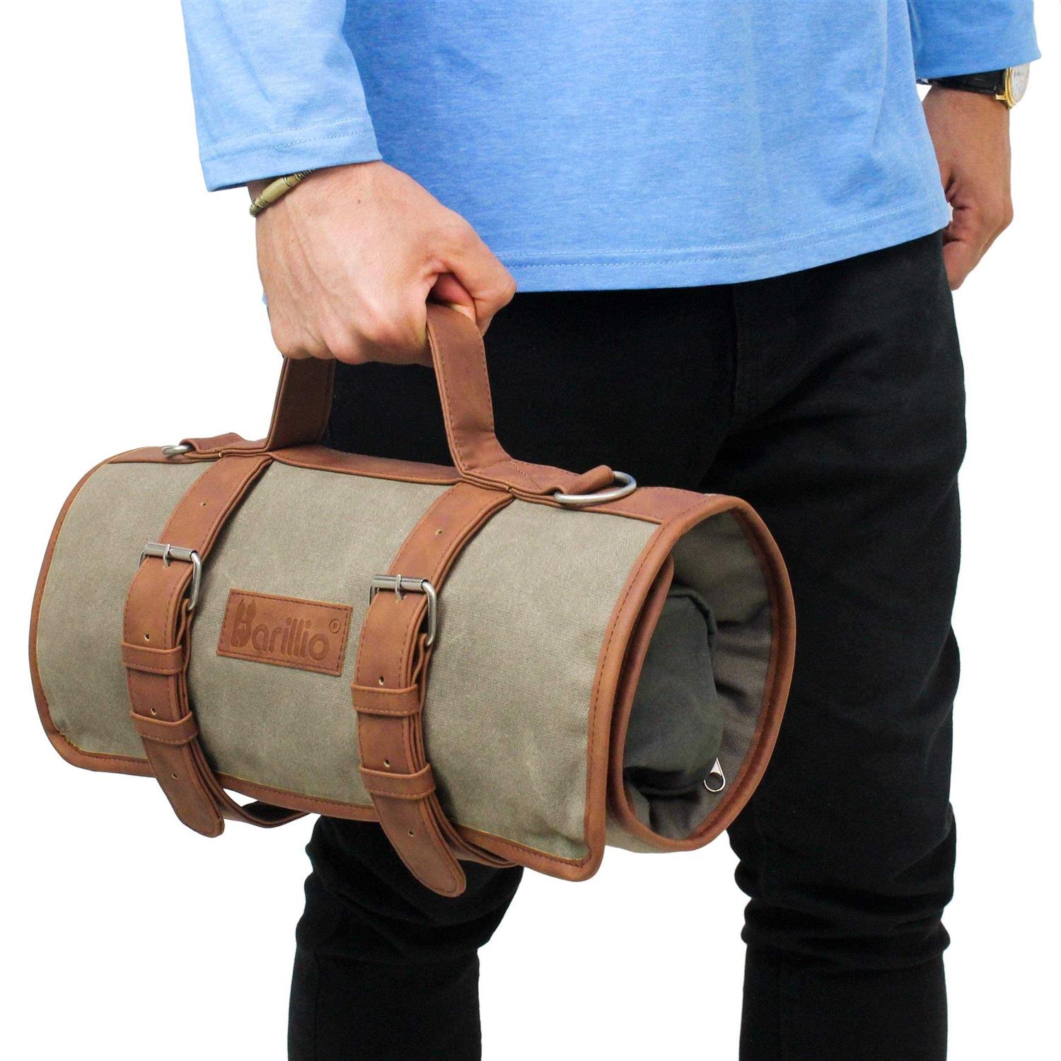 Barillio Bartender Bag Travel Bartender Bag Waxed Canavs Bar Kit Bag for Carrying Bar Tools - Cheap Fitting