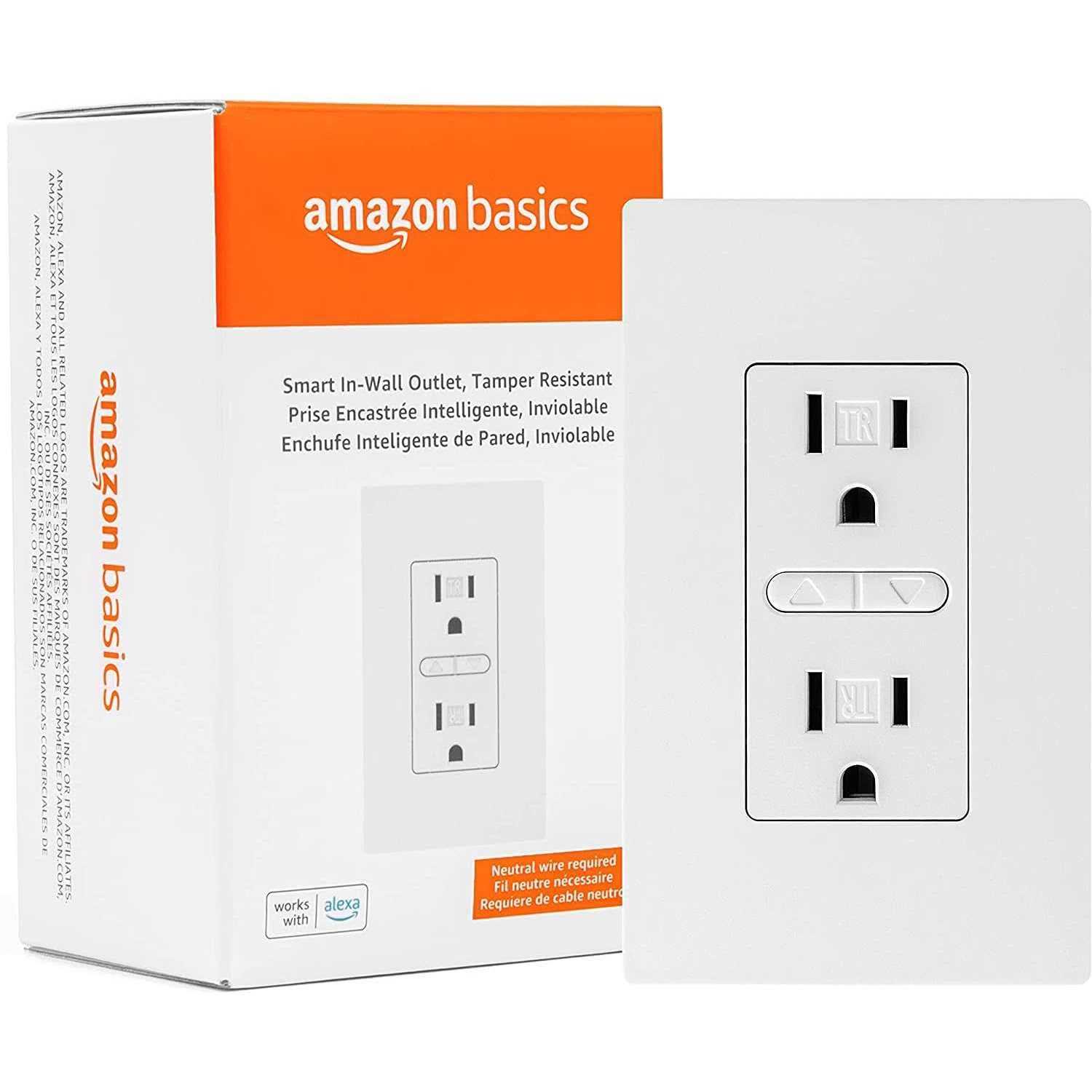 Amazon Basics Smart In-Wall Outlet with 2 Individually Controlled Outlets Tamper Resistant - Cheap Fitting