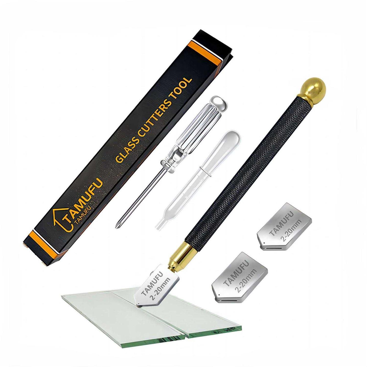TAMUFU Glass Cutters Tool for Thick Glass Mirror Tile Mosaic Cutting 2-20mm Cutting Range - Cheap Fitting