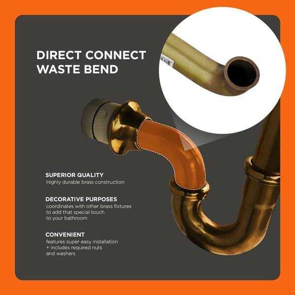 The Plumber’s Choice 1-1/2 in. x 12 in. Brass Direct Connect Waste Bend for Tubular Drain Applications - Cheap Fitting