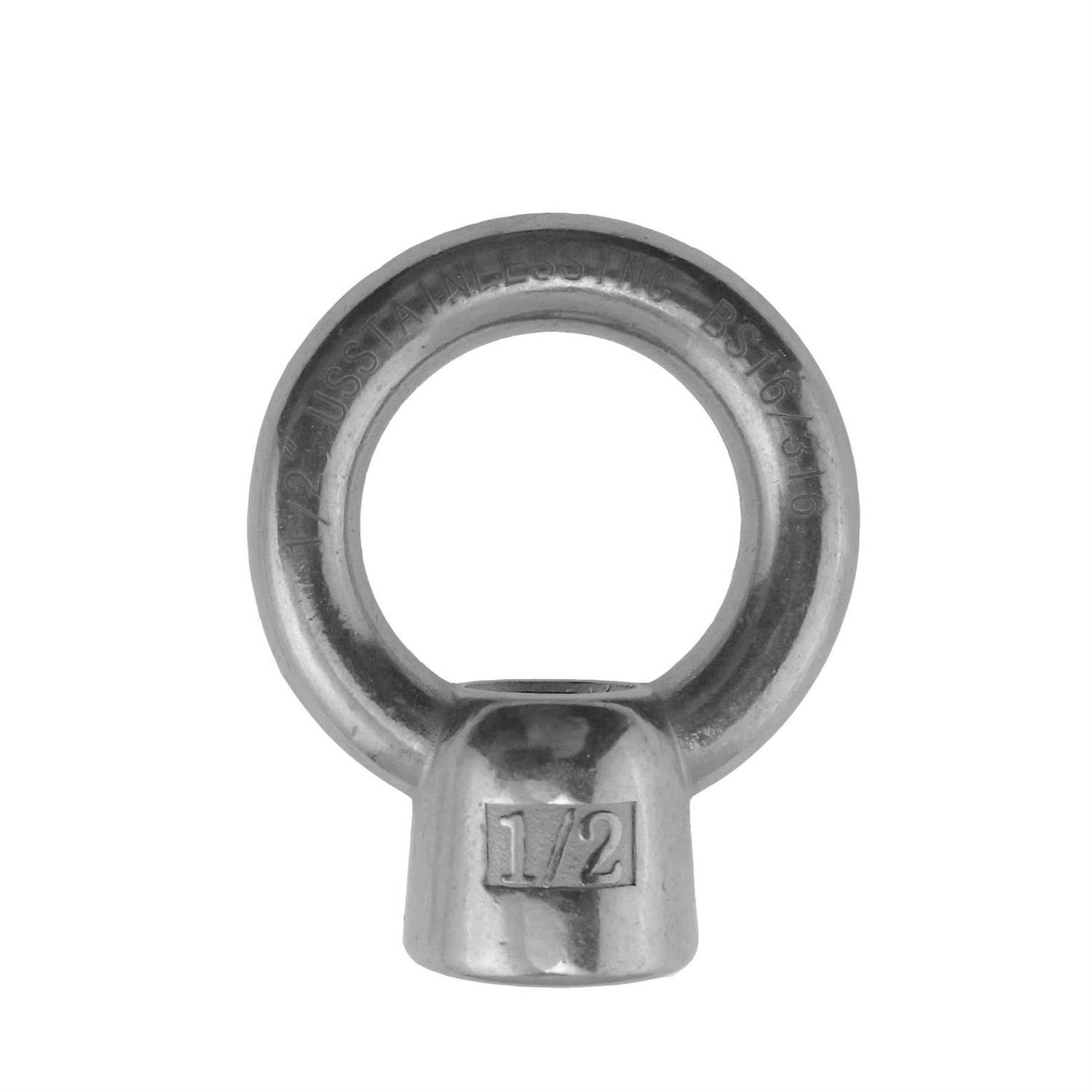 US Stainless Stainless Steel 316 Lifting Eye Nut 1/2 inch UNC Marine Grade - Cheap Fitting