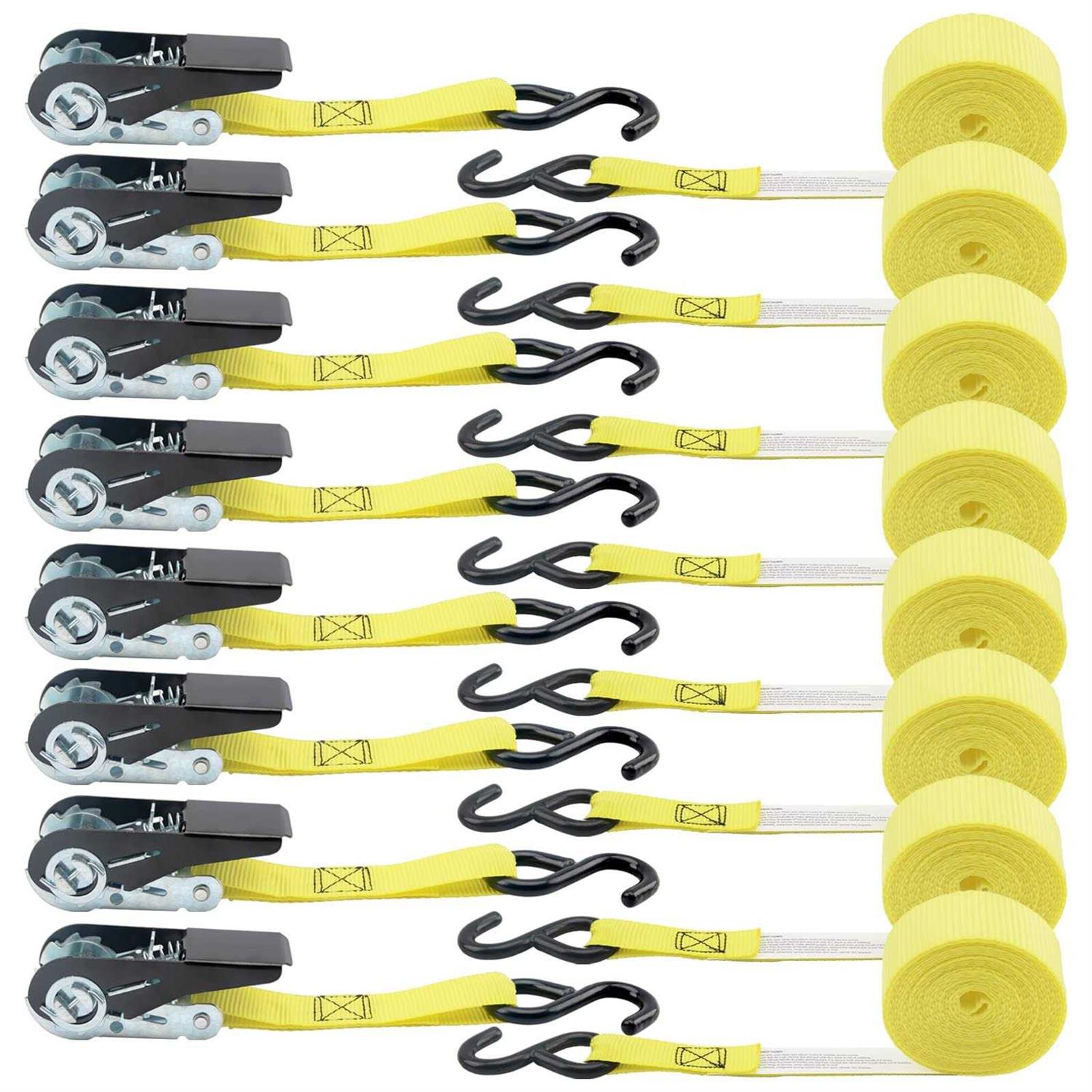 Xstrap Standard Ratchet Tie Down Straps 8PK 1” x 10 ft - Cheap Fitting