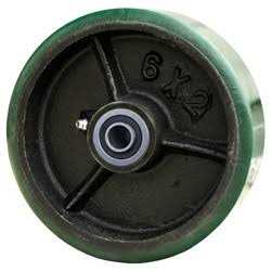Service Caster SCC-PUR520-GB Scc-5 Green Poly on Cast Iron Wheel Only - Cheap Fitting