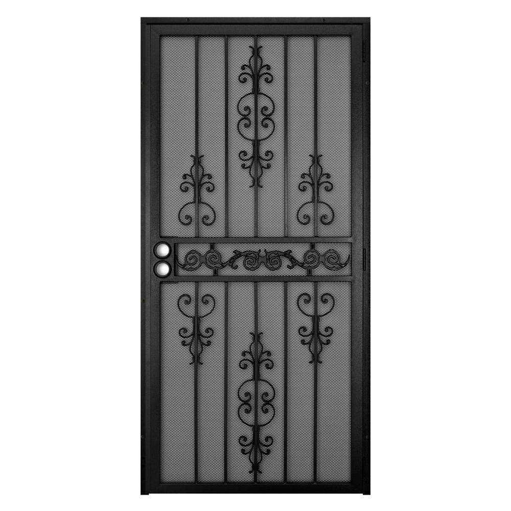 Unique Home Designs 36 in. x 80 in. El Dorado Surface Mount Outswing Steel Security Door with Heavy-Duty Expanded Metal Screen - Cheap Fitting