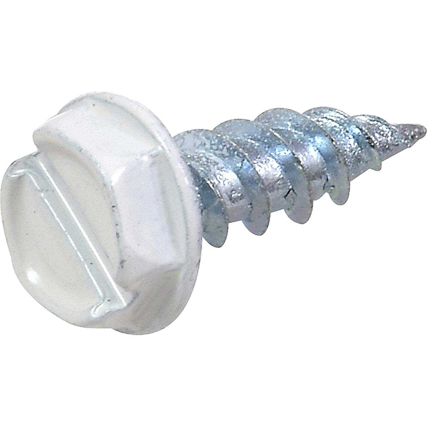Hillman 35263 White Painted Hex Washer-head Self-piercing Screws - Cheap Fitting