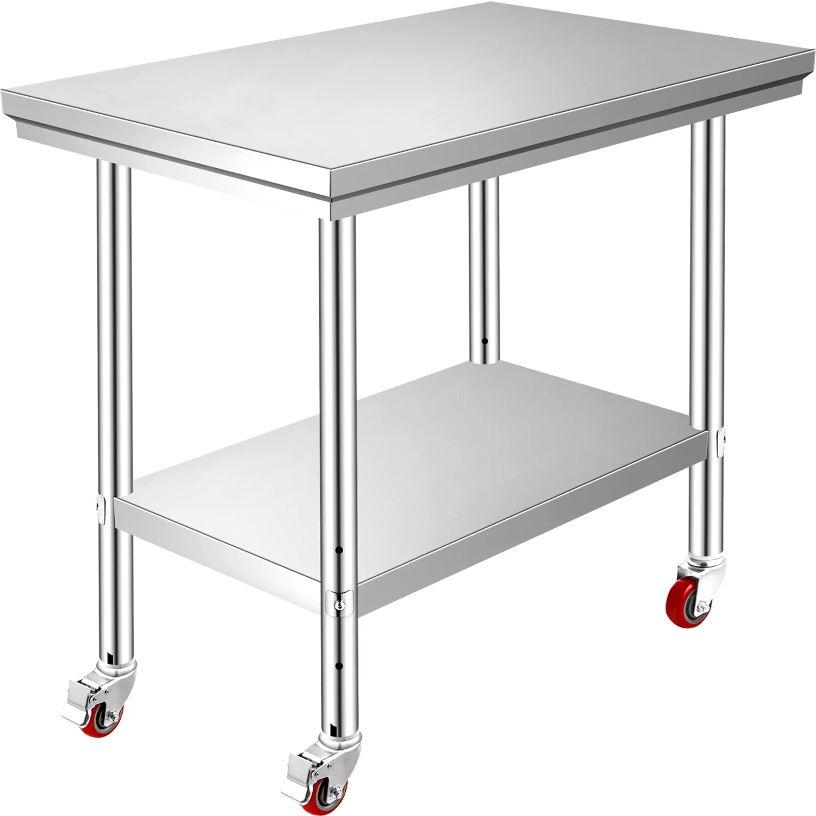 BENTISM Superior Stainless Steel Work Table w/ Wheels |30x24inch | Food Prep NSF | Utility Work Station ,Adjustable Undershelf,Easy to Install - Cheap Fitting