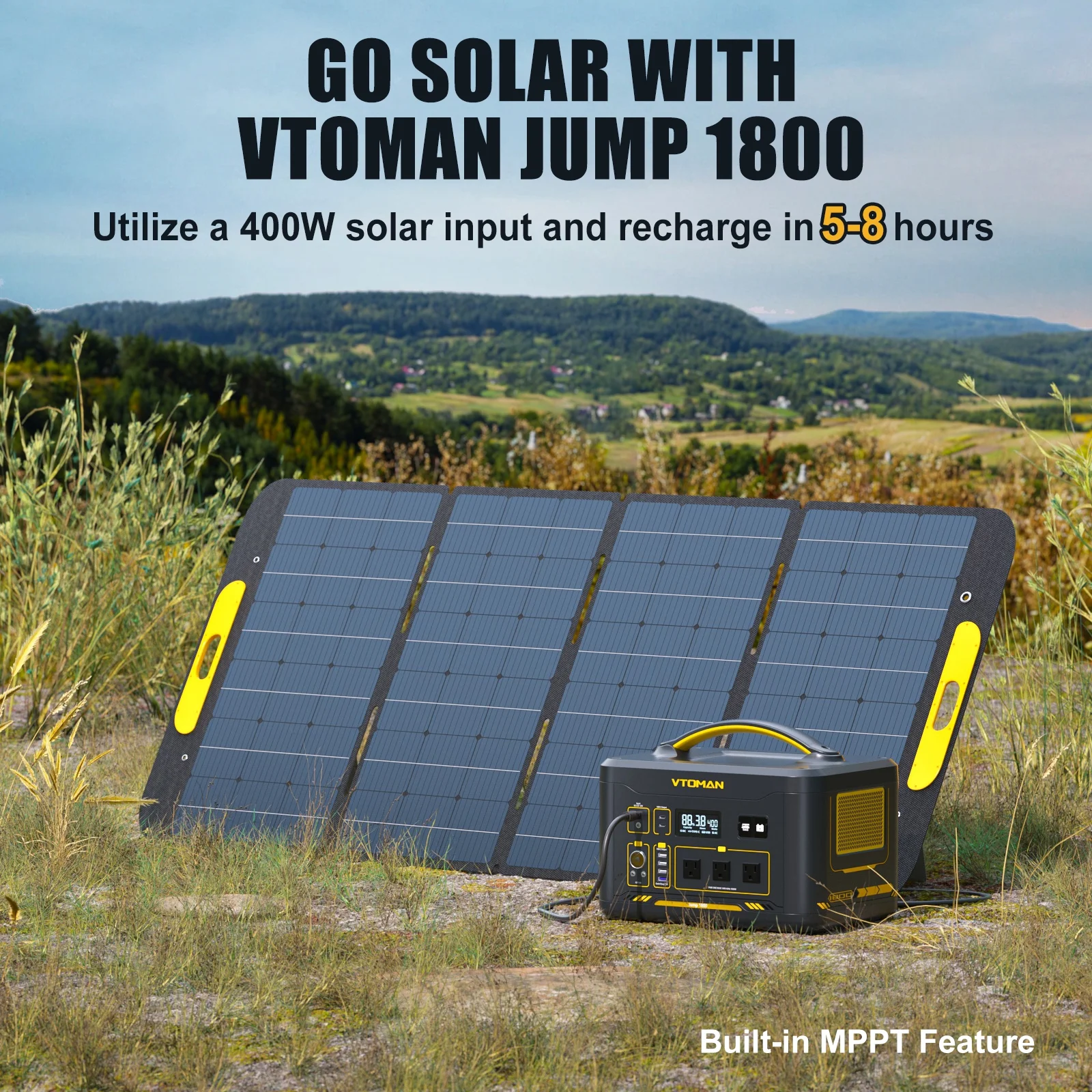VTOMAN Jump 1800 Portable Power Station 1800W(3600W Peak), 1548Wh LFP Battery Generator with AC/DC/USB/Car Ports, Jump Starter, for Outdoor Camping, RV/Van, Traveling, Fishing, Blackout, Emergencies - Cheap Fitting
