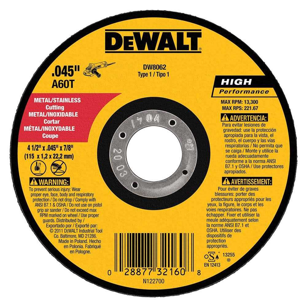 DeWalt DW8062 4-1/2 x .045 x 7/8 Metal Cut-Off Wheel - Cheap Fitting