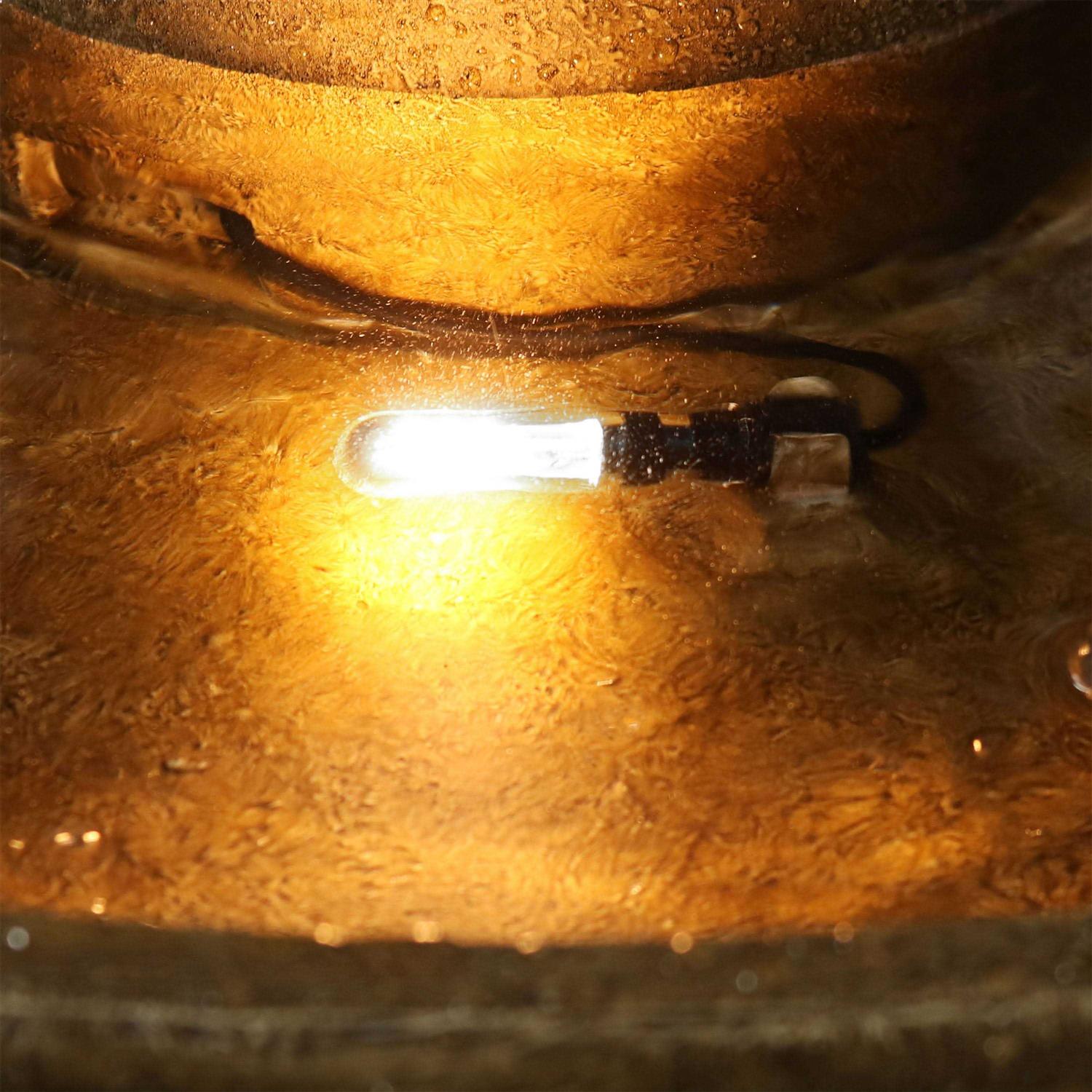 Sunnydaze Electric Water Fountain Pump with Finger Light - Cheap Fitting