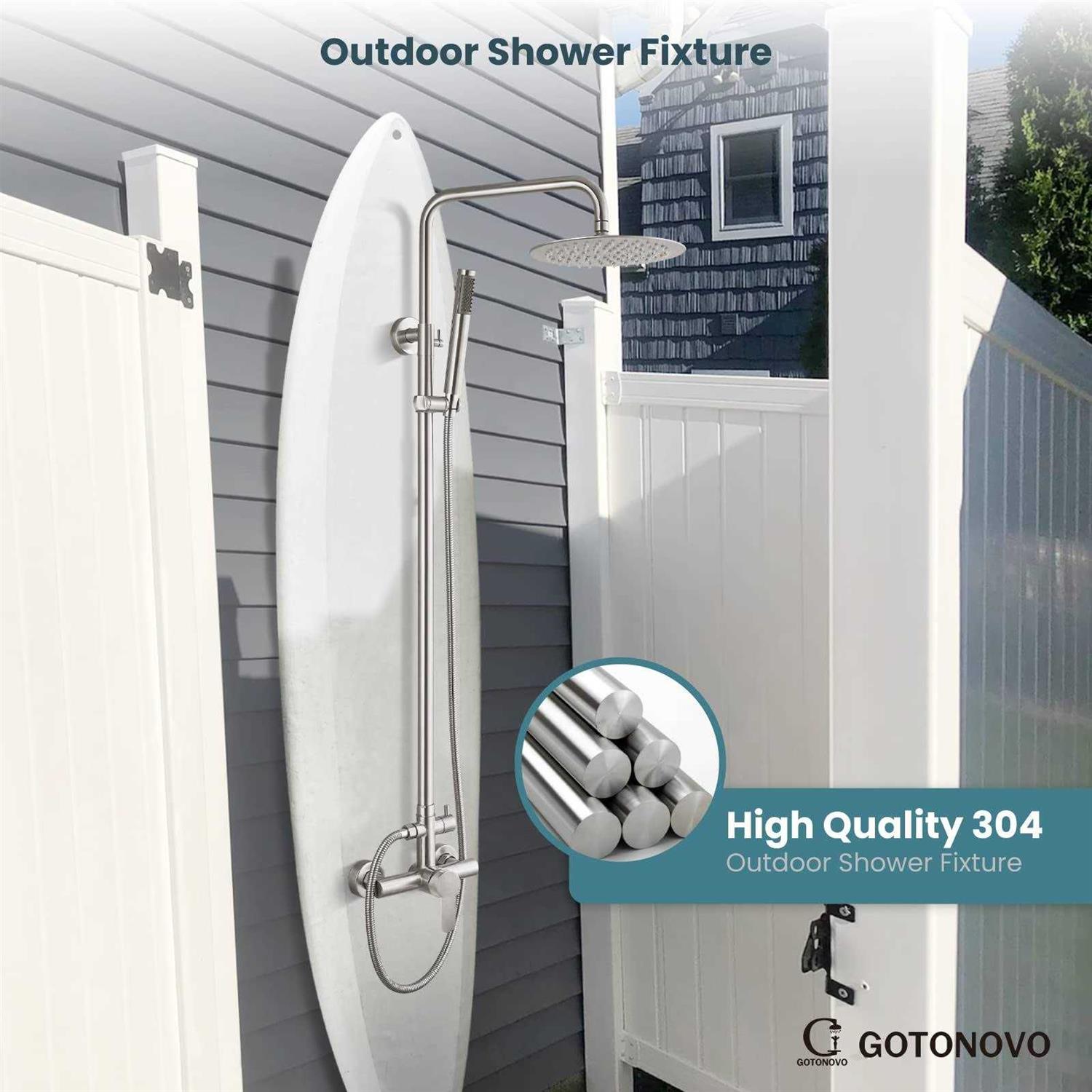 Gotonovo Outdoor Shower Faucet Sus304 Shower Fixture System Combo Set Rainfall - Cheap Fitting
