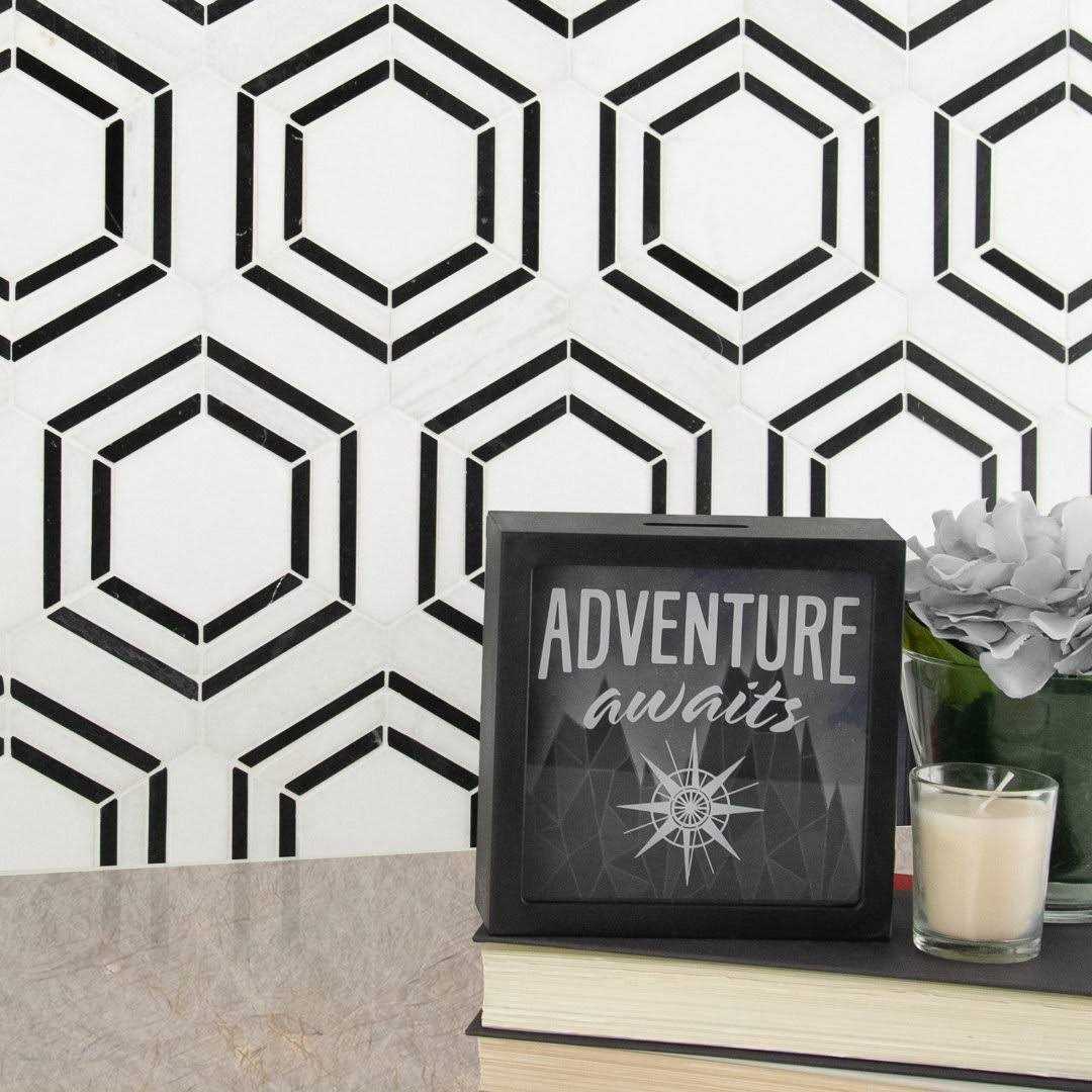 MSI Georama Nero 13 in. x 11 in. x 10 mm Polished Marble Mosaic Tile - Cheap Fitting