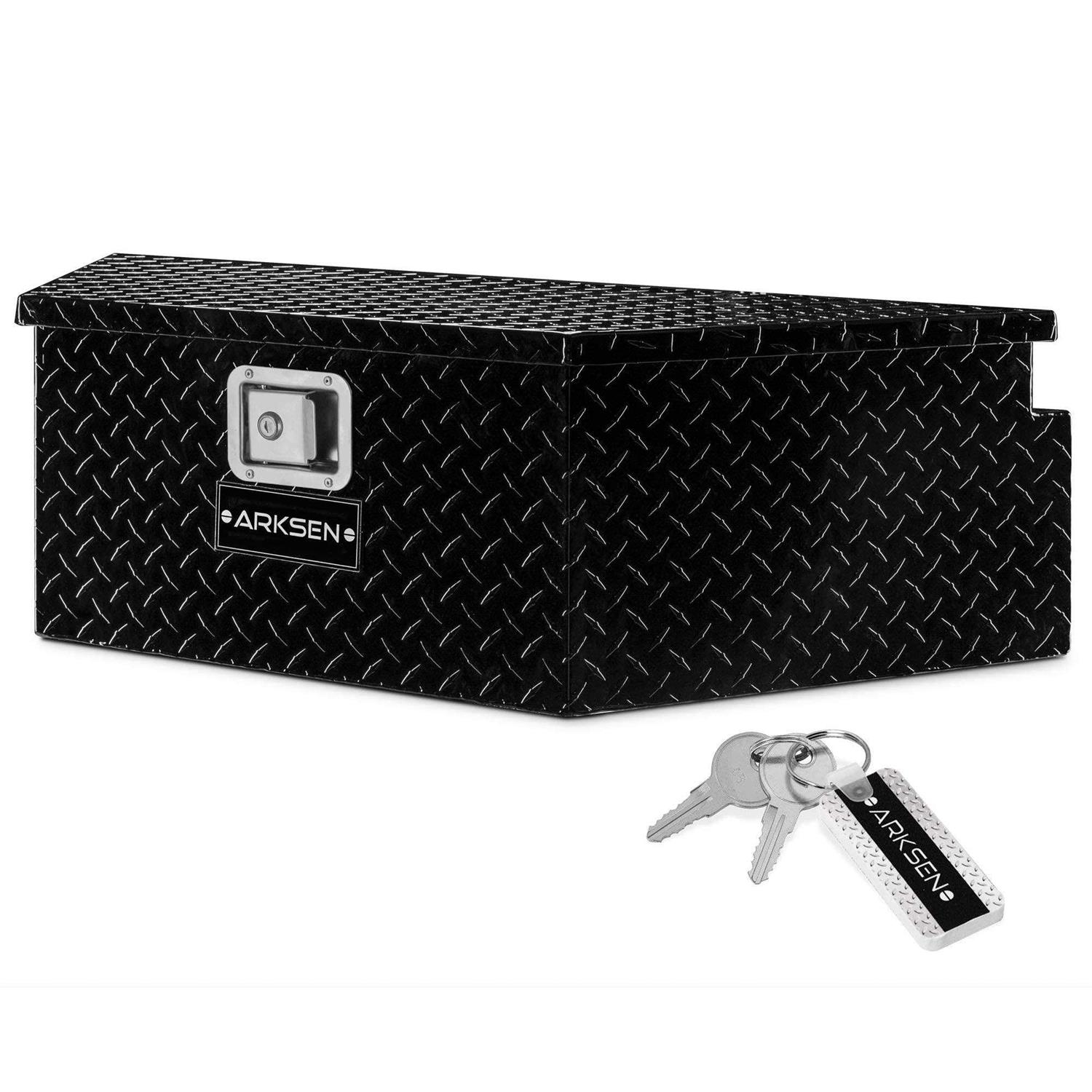 Arksen Diamond Plate Aluminum Trailer Tongue Box Pickup Truck Tool Box Storage Organizer With Lock Key - Cheap Fitting
