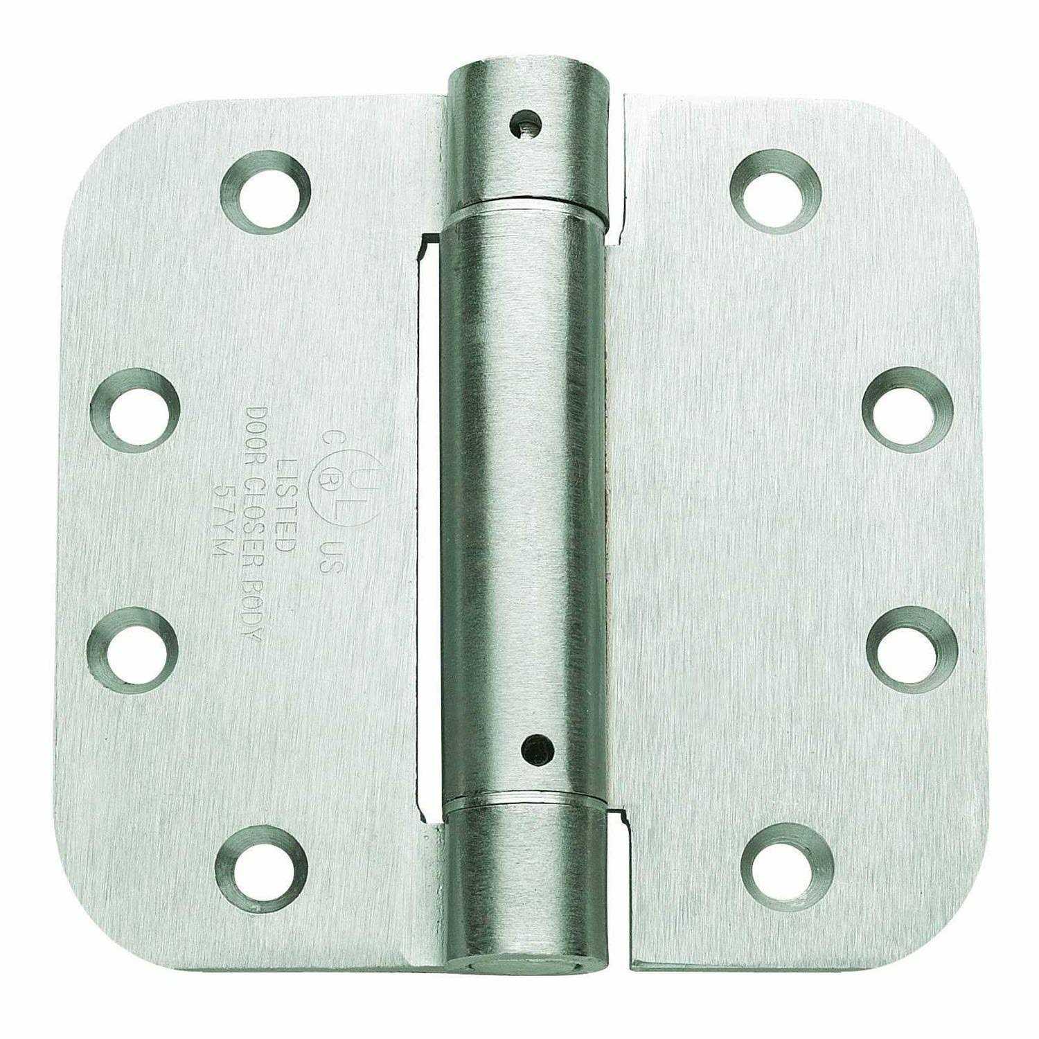 Global Door Controls 4 in. x 4 in. Satin Nickel Full Mortise Spring Non-Removable Pin with 5/8 in. Radius Hinge CPS4040-5/8-US15-3 - Cheap Fitting